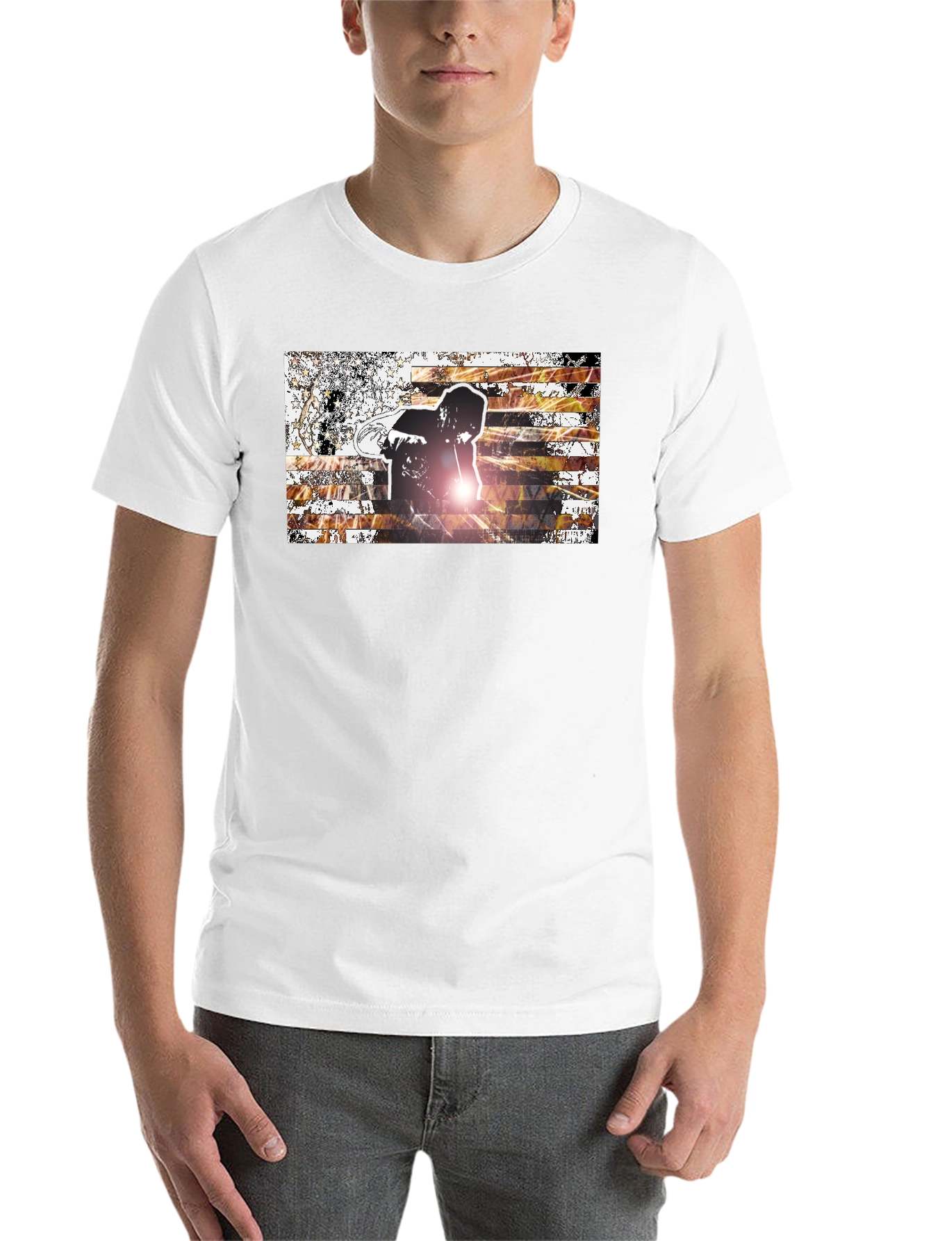 Graphic Print Mens Black T-Shirt