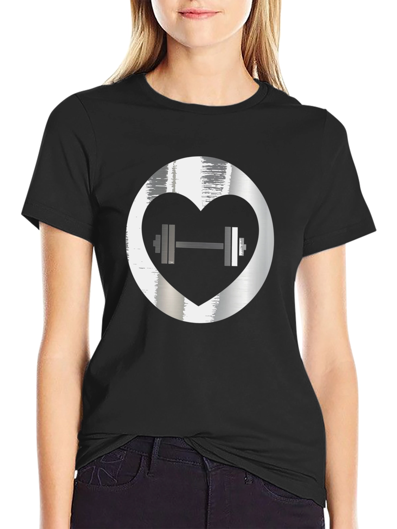 Heart Lift Graphic Tee - Black