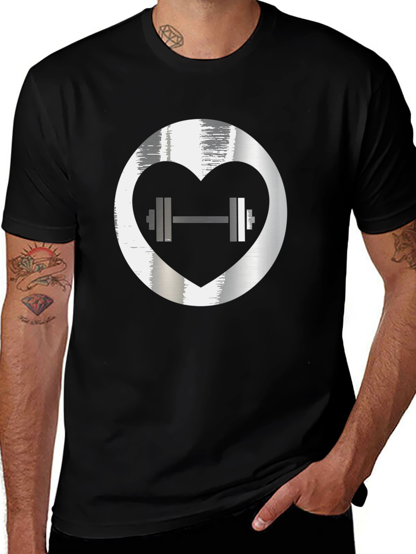 Heart Lift Graphic Tee - Black