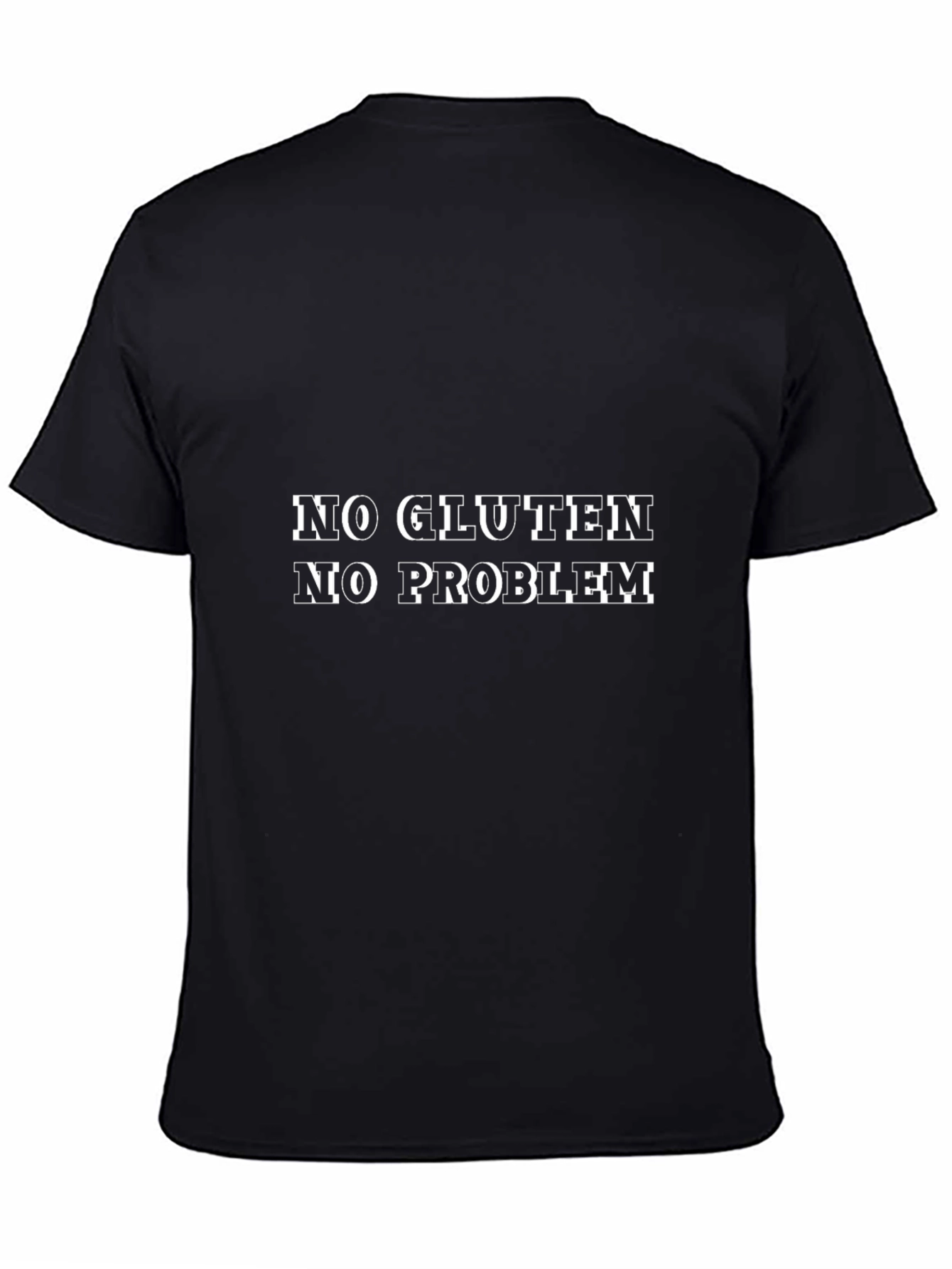 Gluten-Free Lifestyle Black T-Shirt - No Gluten No Problem