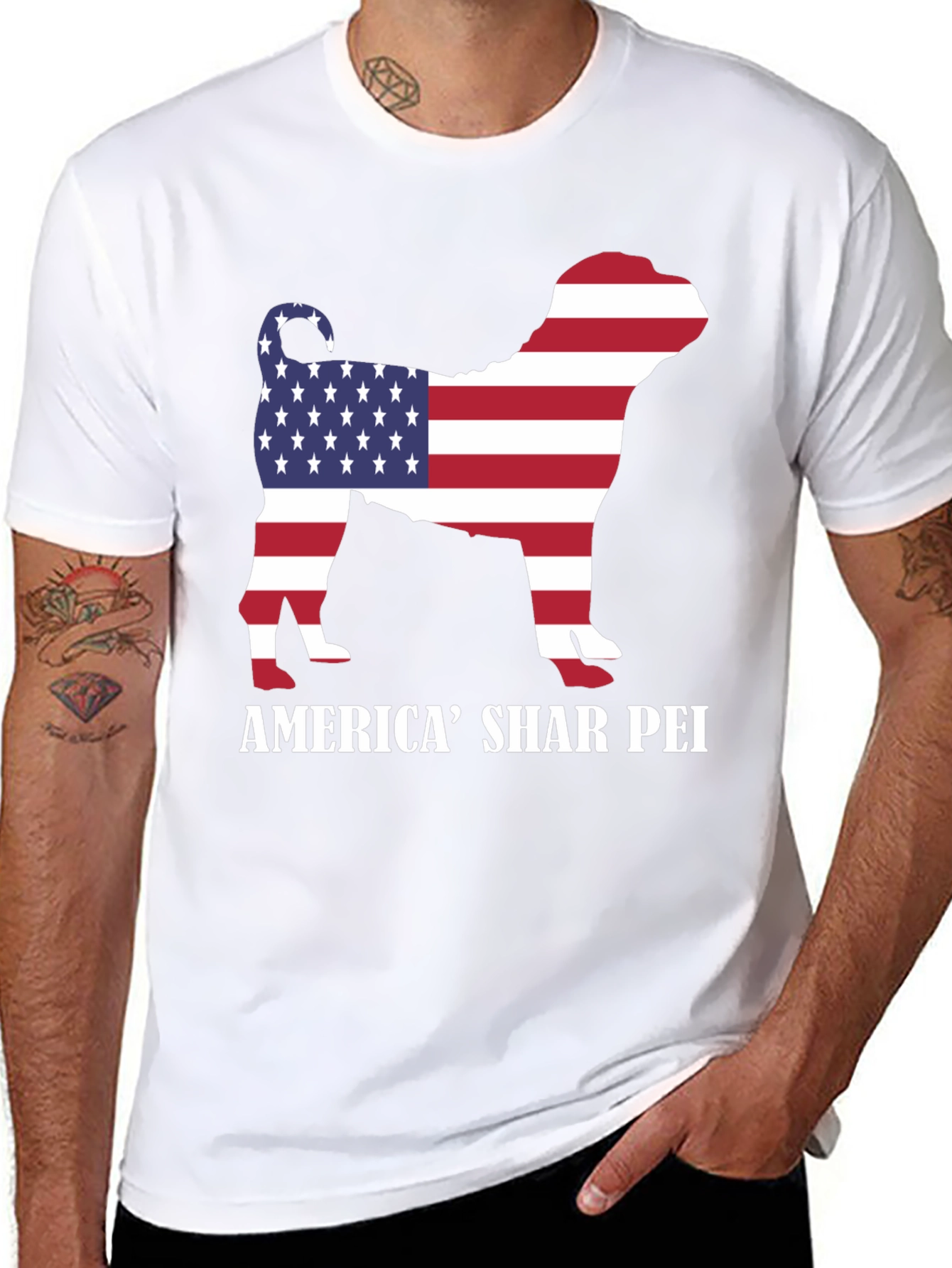 America Shar Pei Dog T-Shirt