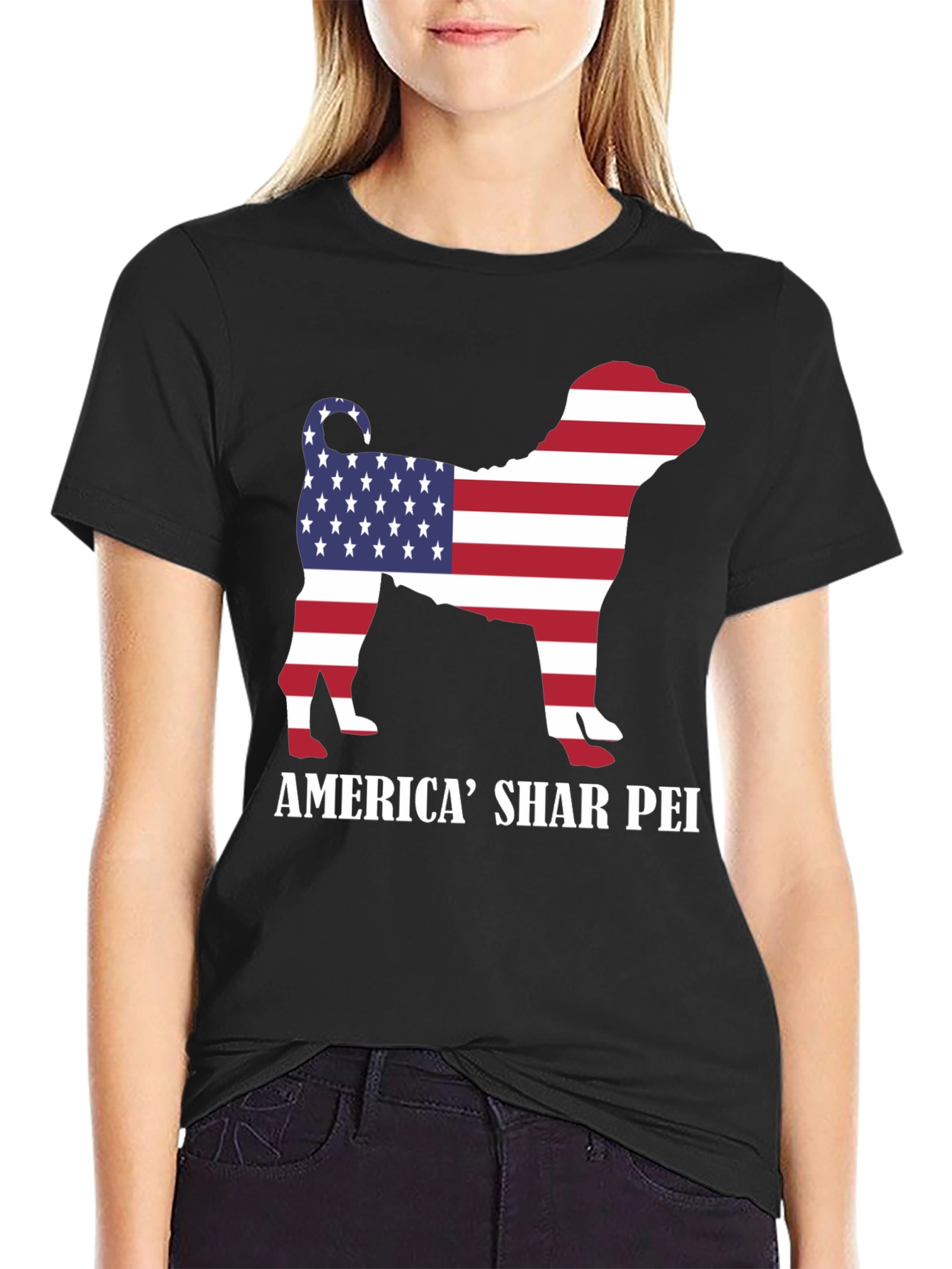 America Shar Pei Dog T-Shirt