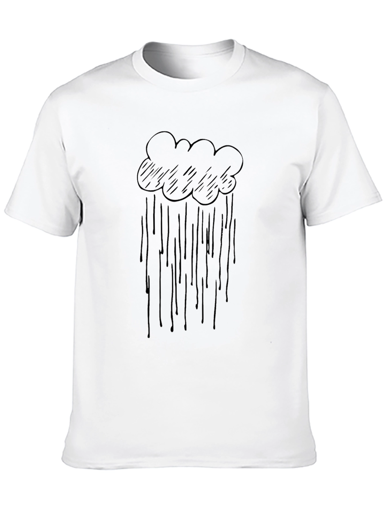 Rain Cloud Graphic T-Shirt - Black Cotton