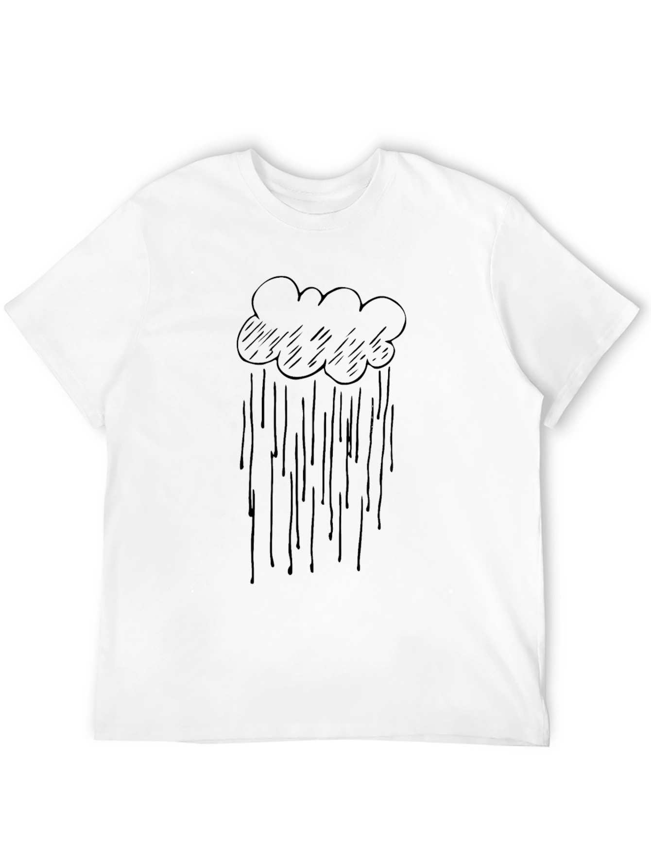 Rain Cloud Graphic T-Shirt - Black Cotton