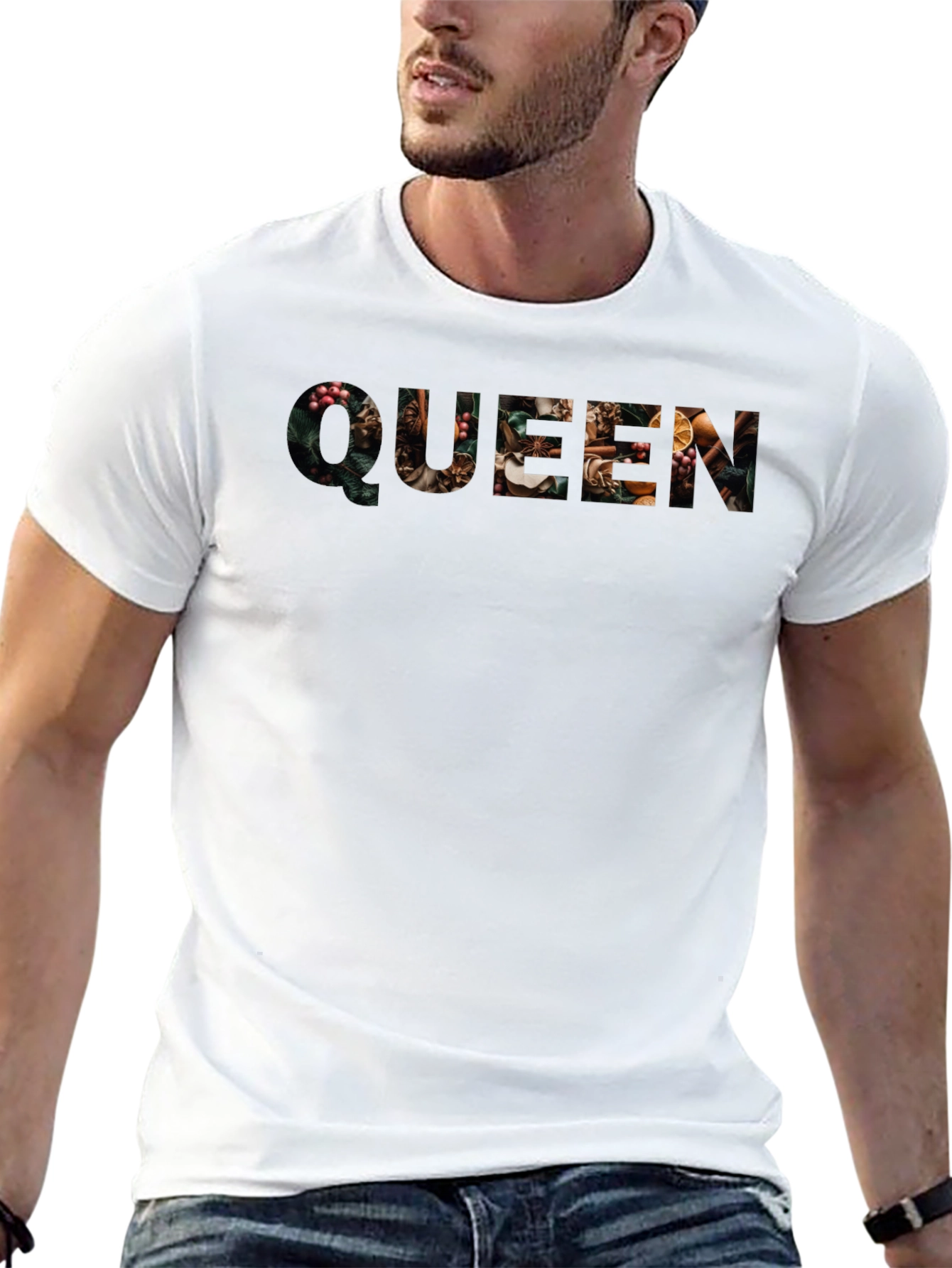 Queen Floral Print Black T-Shirt