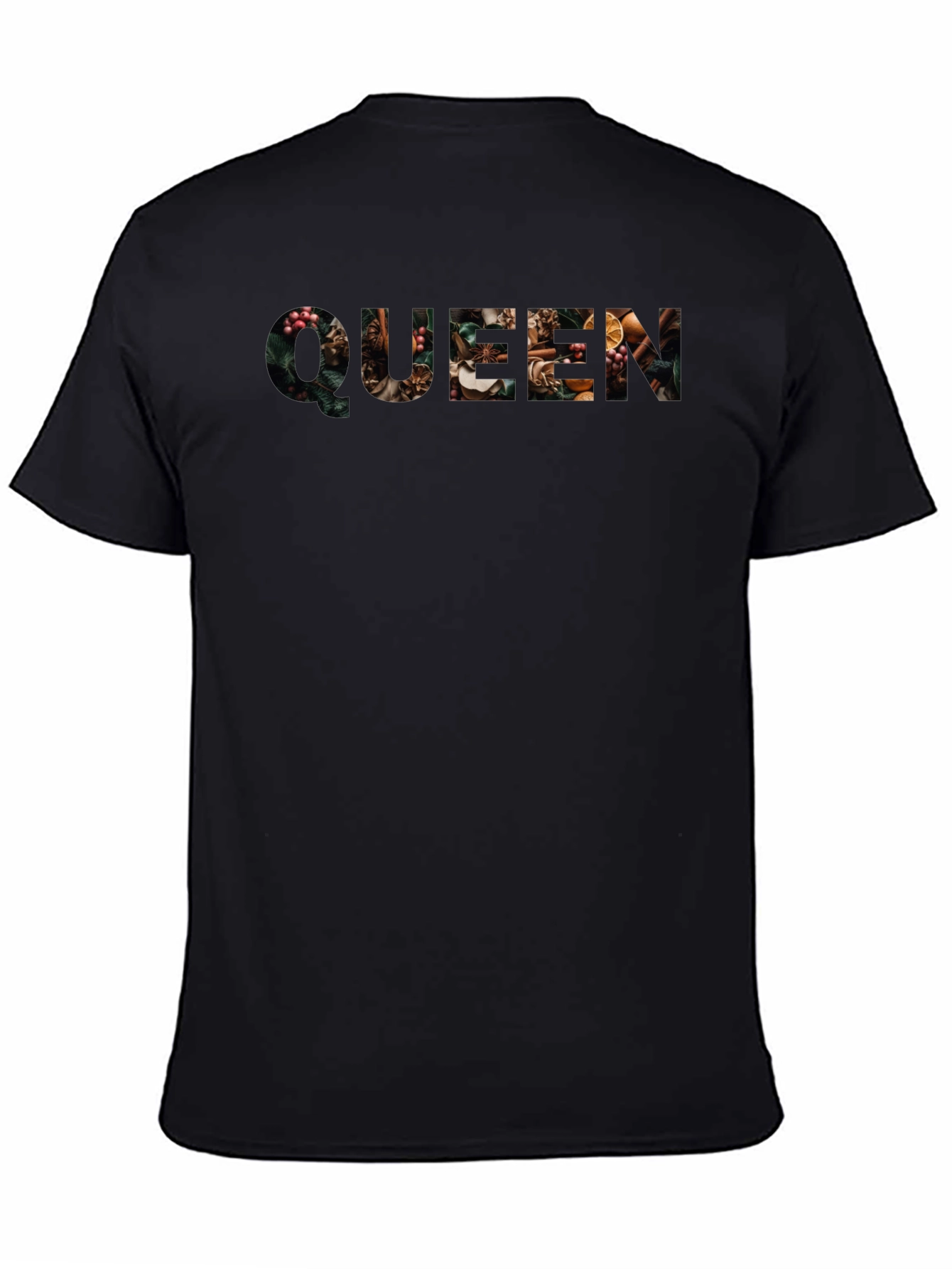 Queen Floral Print Black T-Shirt