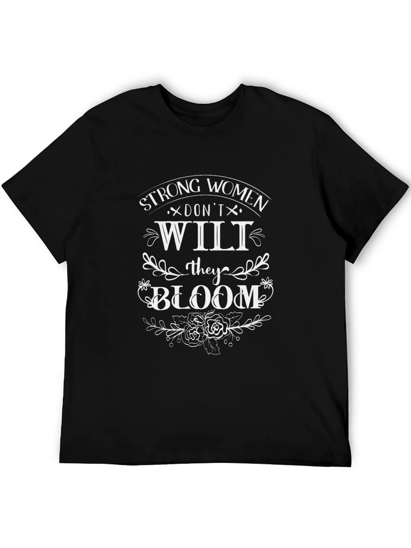 Strong Women Bloom Graphic Tee - Black