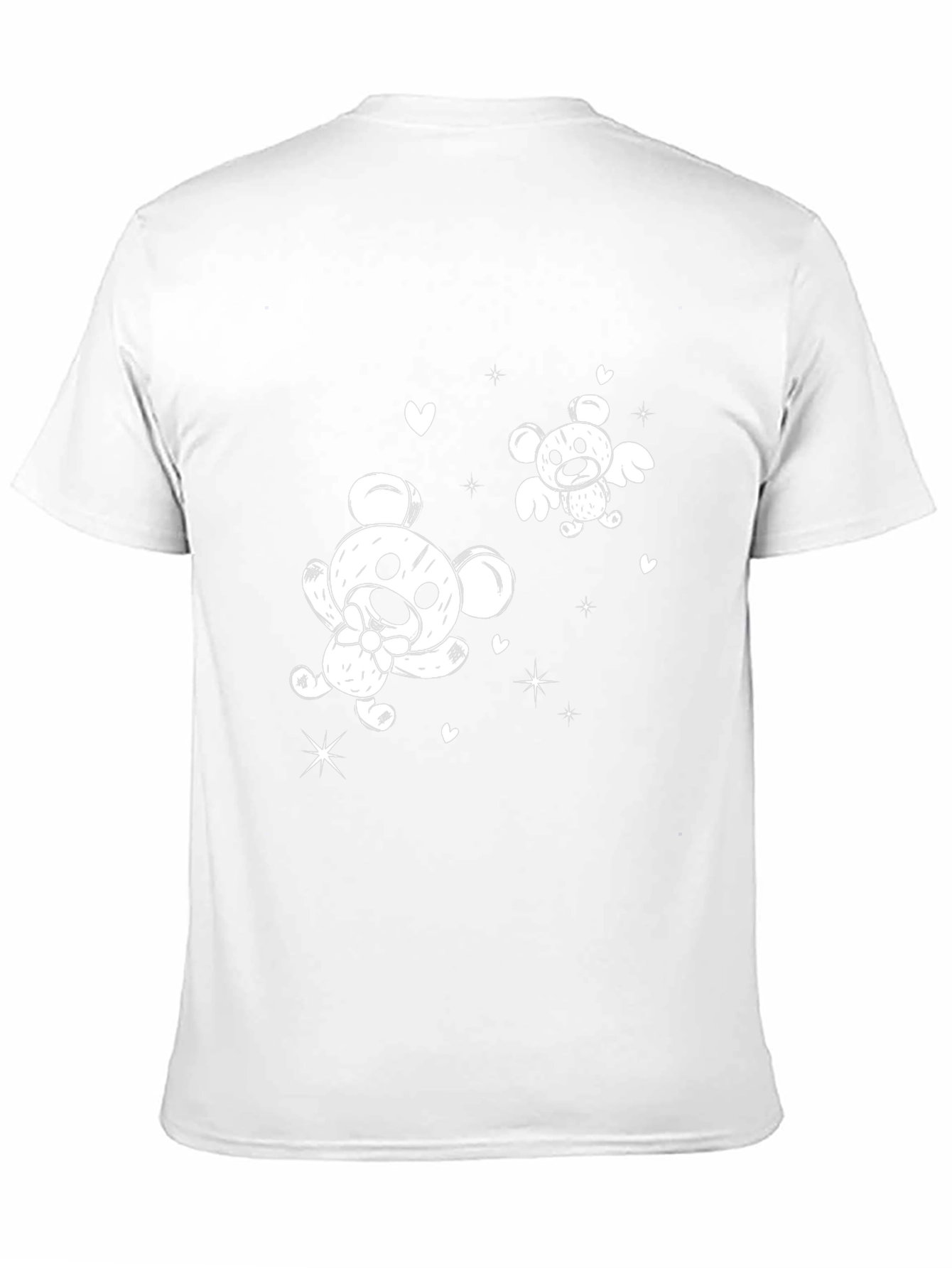 Cute Cartoon Bear Graphic Black T-Shirt