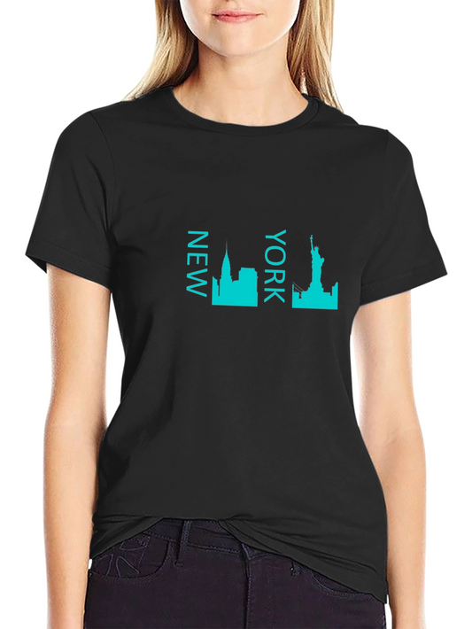 New York Skyline Graphic Tee - Black
