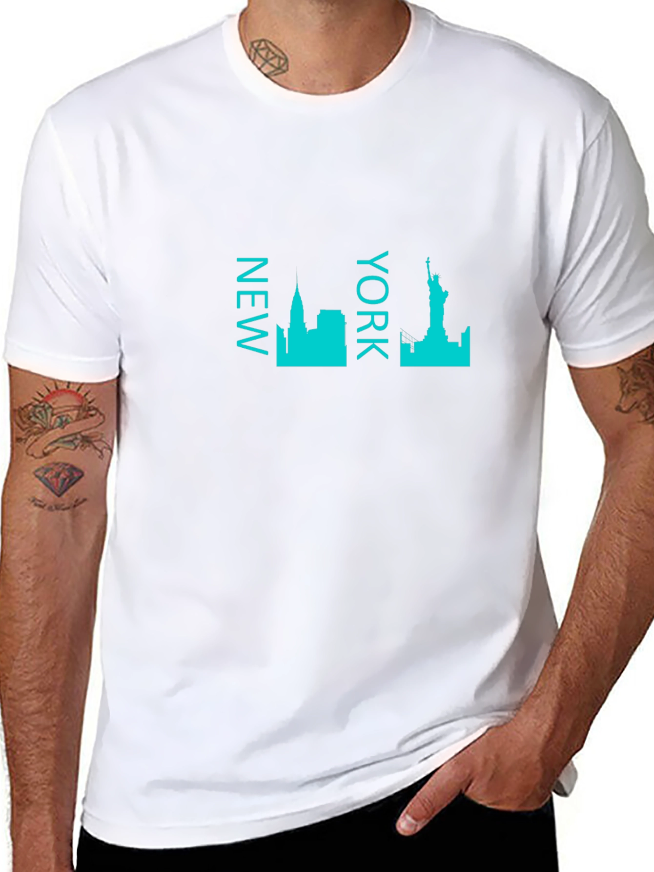 New York Skyline Graphic Tee - Black