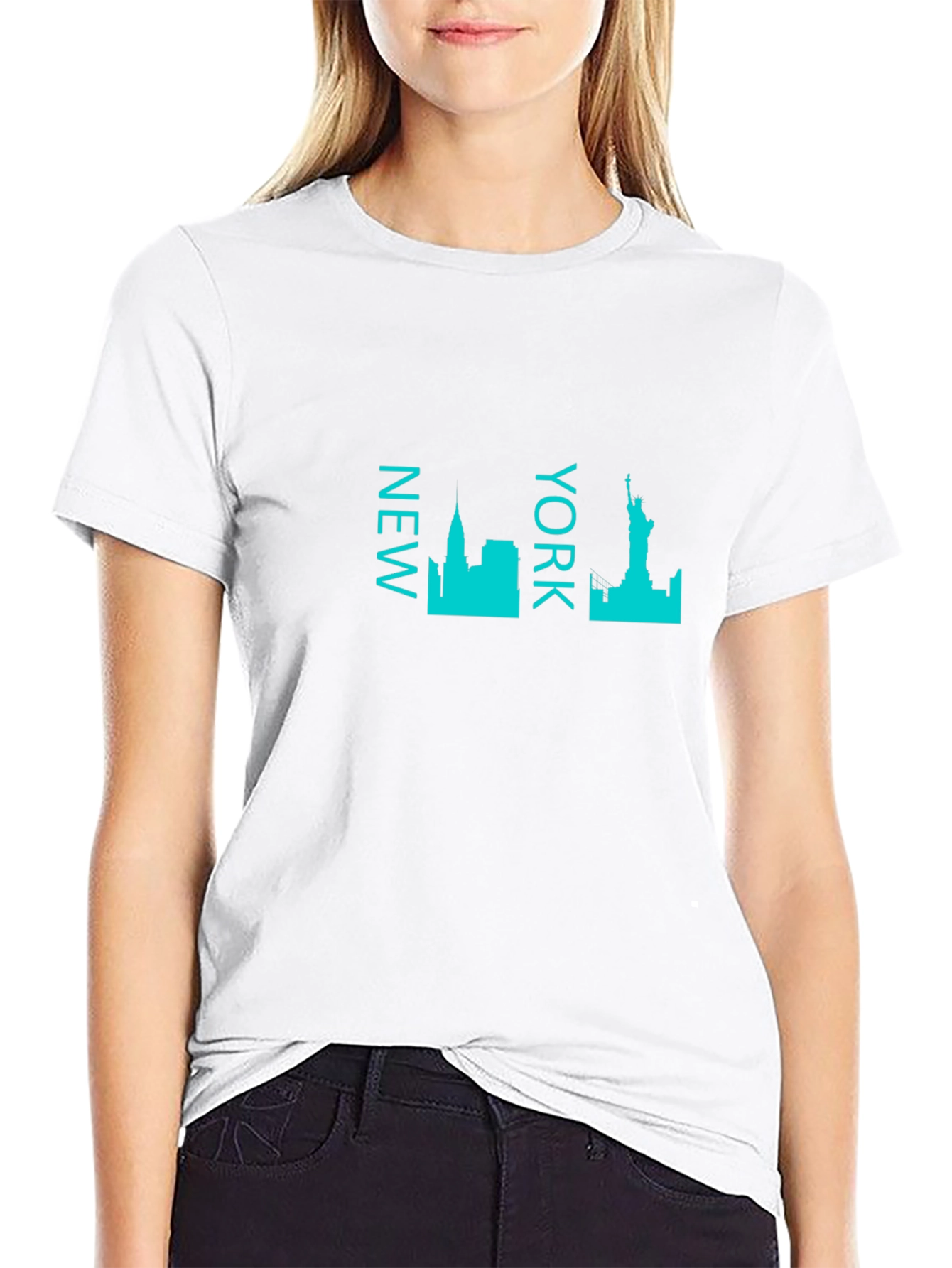 New York Skyline Graphic Tee - Black