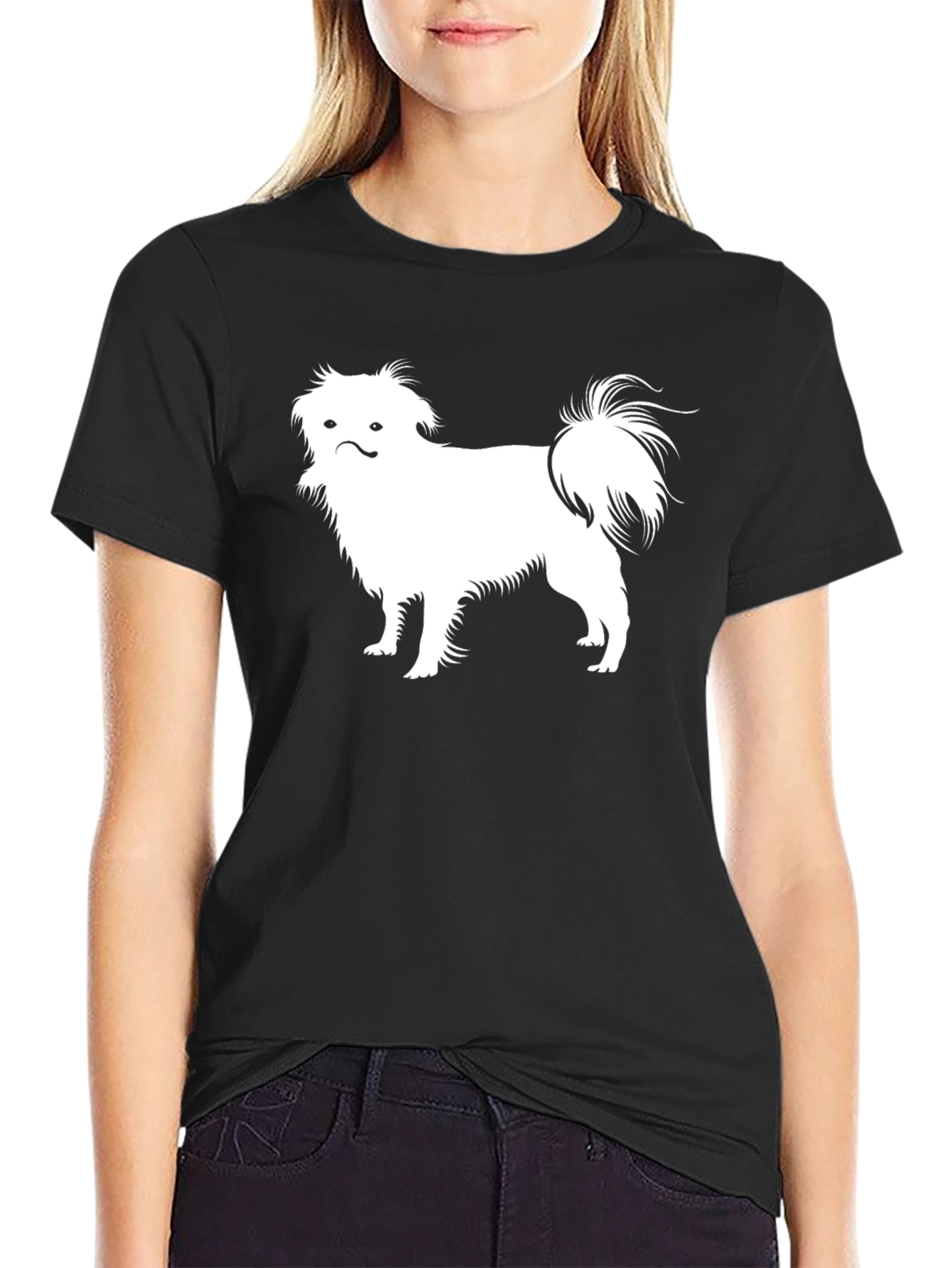 Pekingese Dog Graphic Tee - Black Cotton T-Shirt