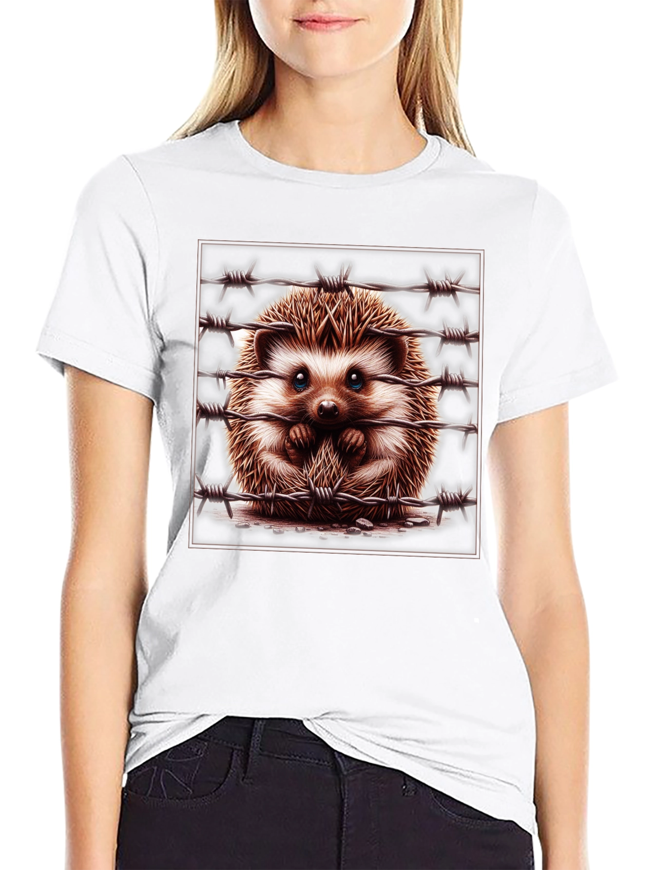 Hedgehog Barbed Wire Graphic Tee