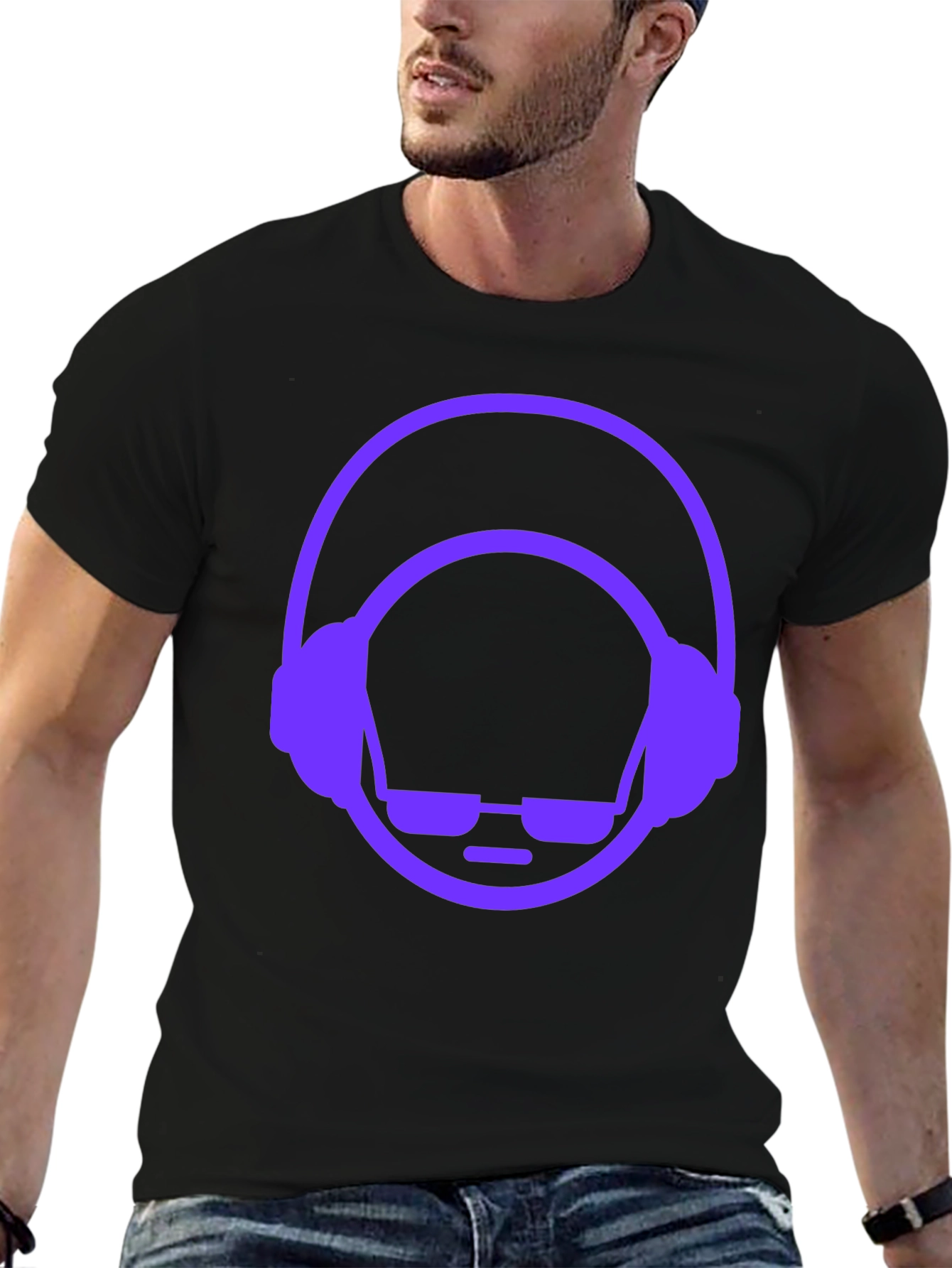 Cool DJ Graphic Tee - Black Cotton T-Shirt