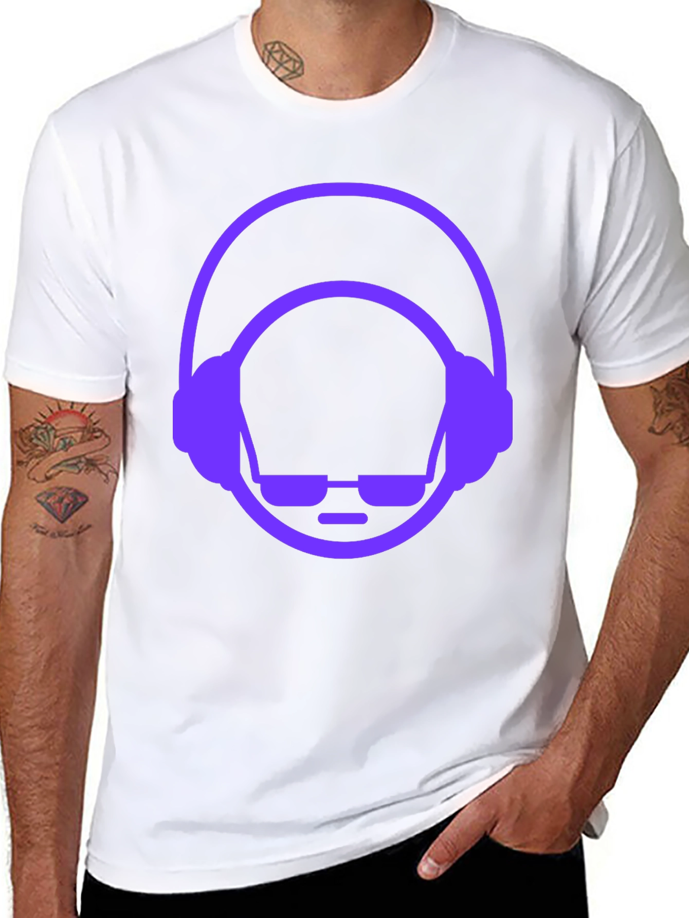 Cool DJ Graphic Tee - Black Cotton T-Shirt