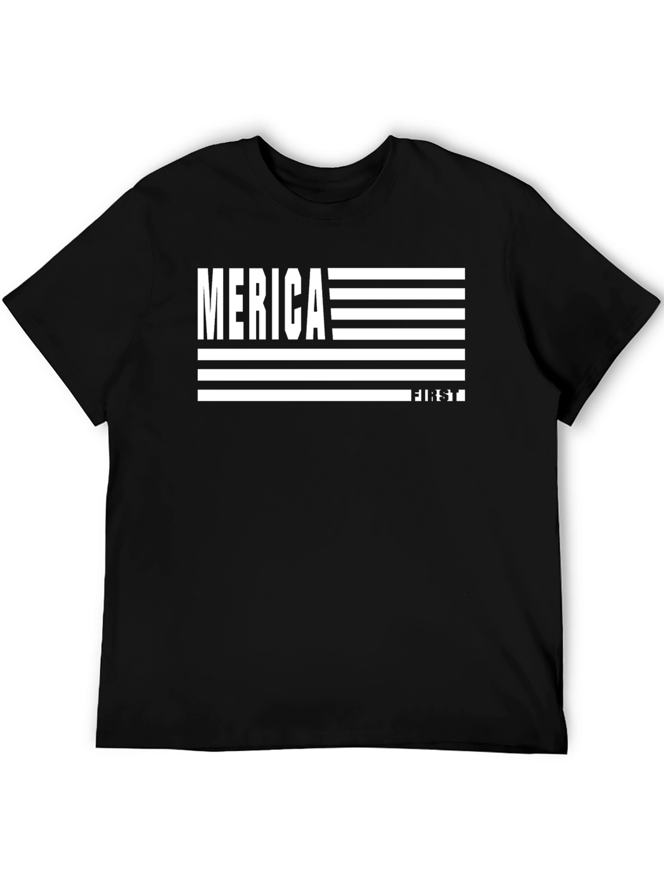 Merica First Patriotic T-Shirt - Black