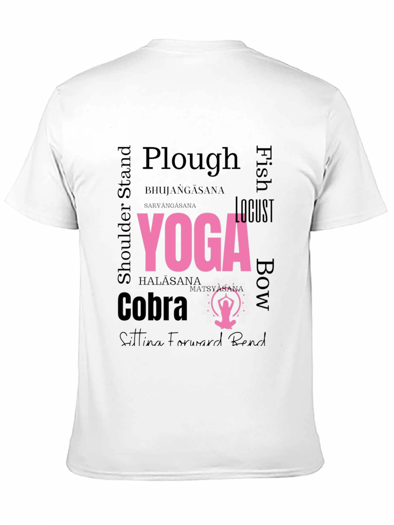 Yoga Asana Word Art T-Shirt