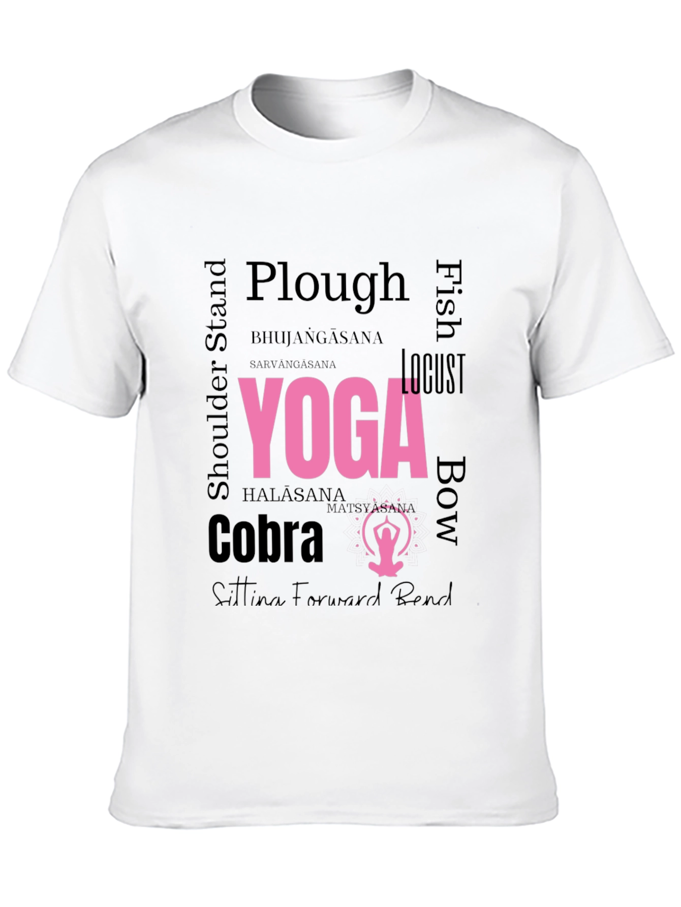 Yoga Asana Word Art T-Shirt
