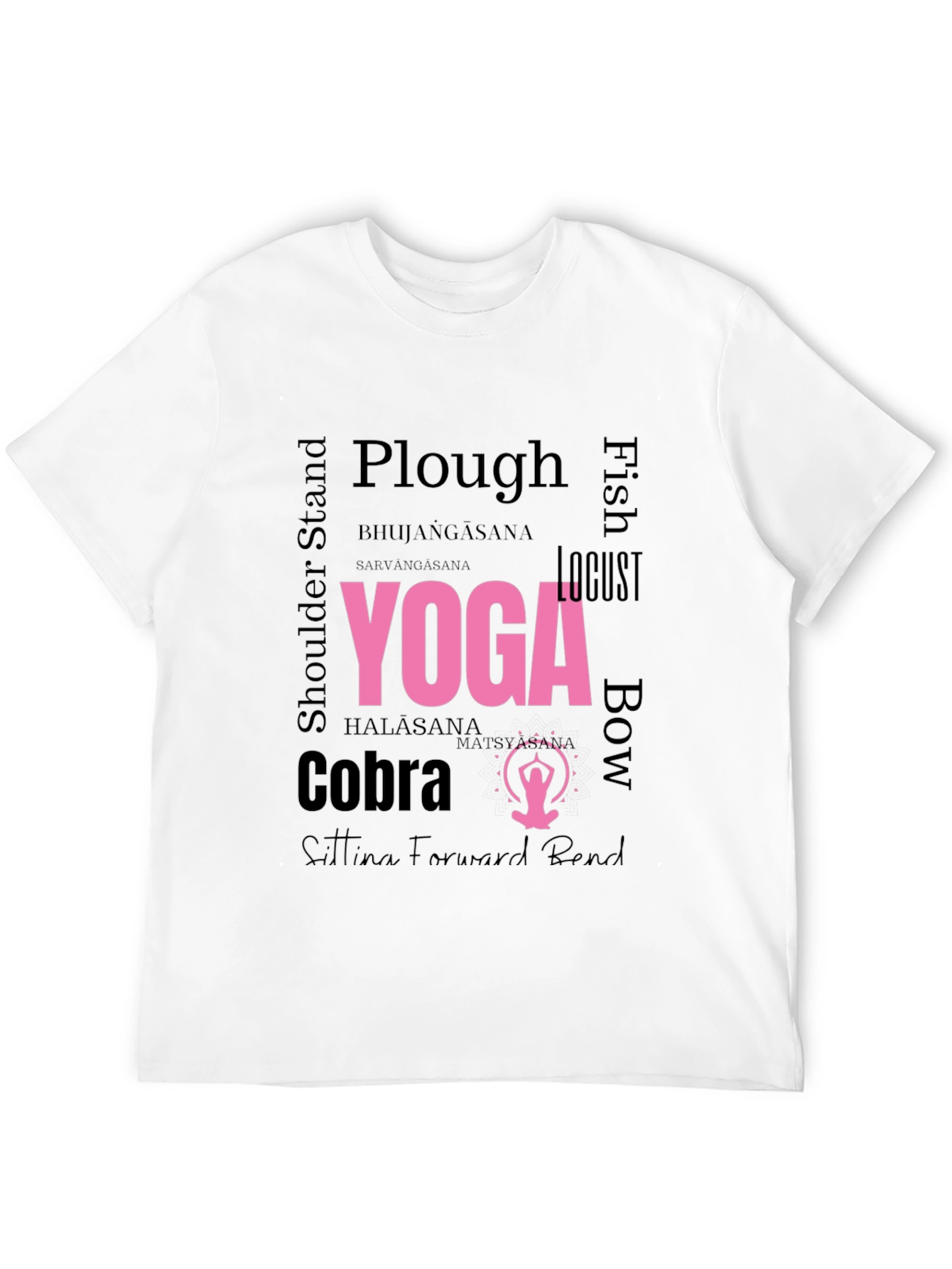 Yoga Asana Word Art T-Shirt