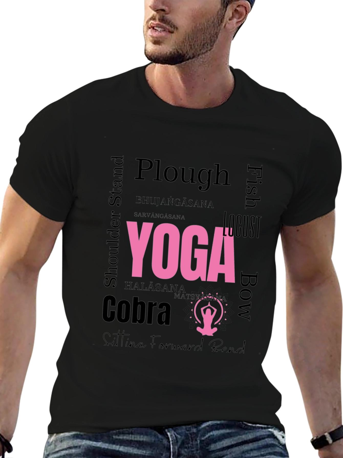 Yoga Asana Word Art T-Shirt