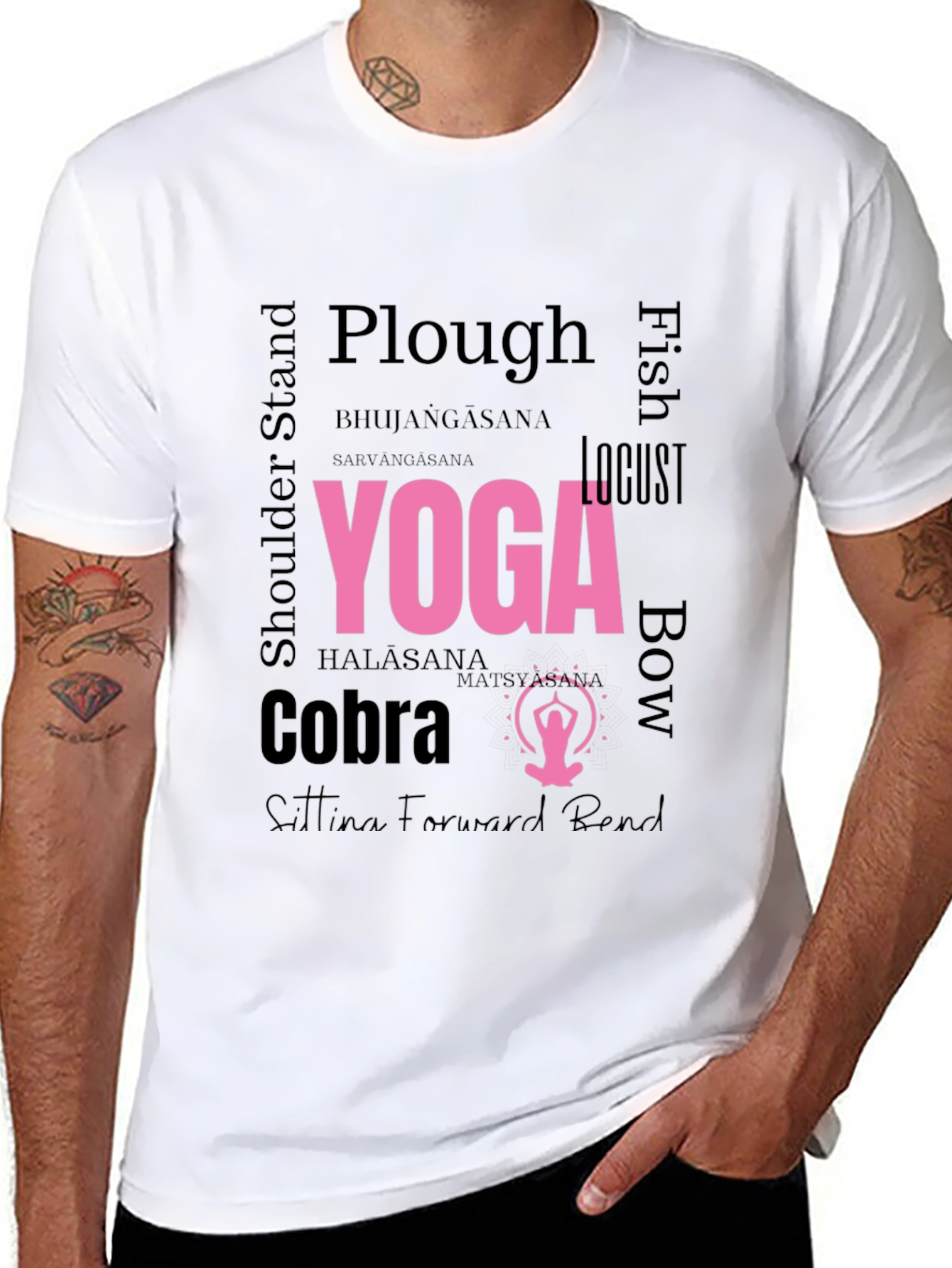 Yoga Asana Word Art T-Shirt