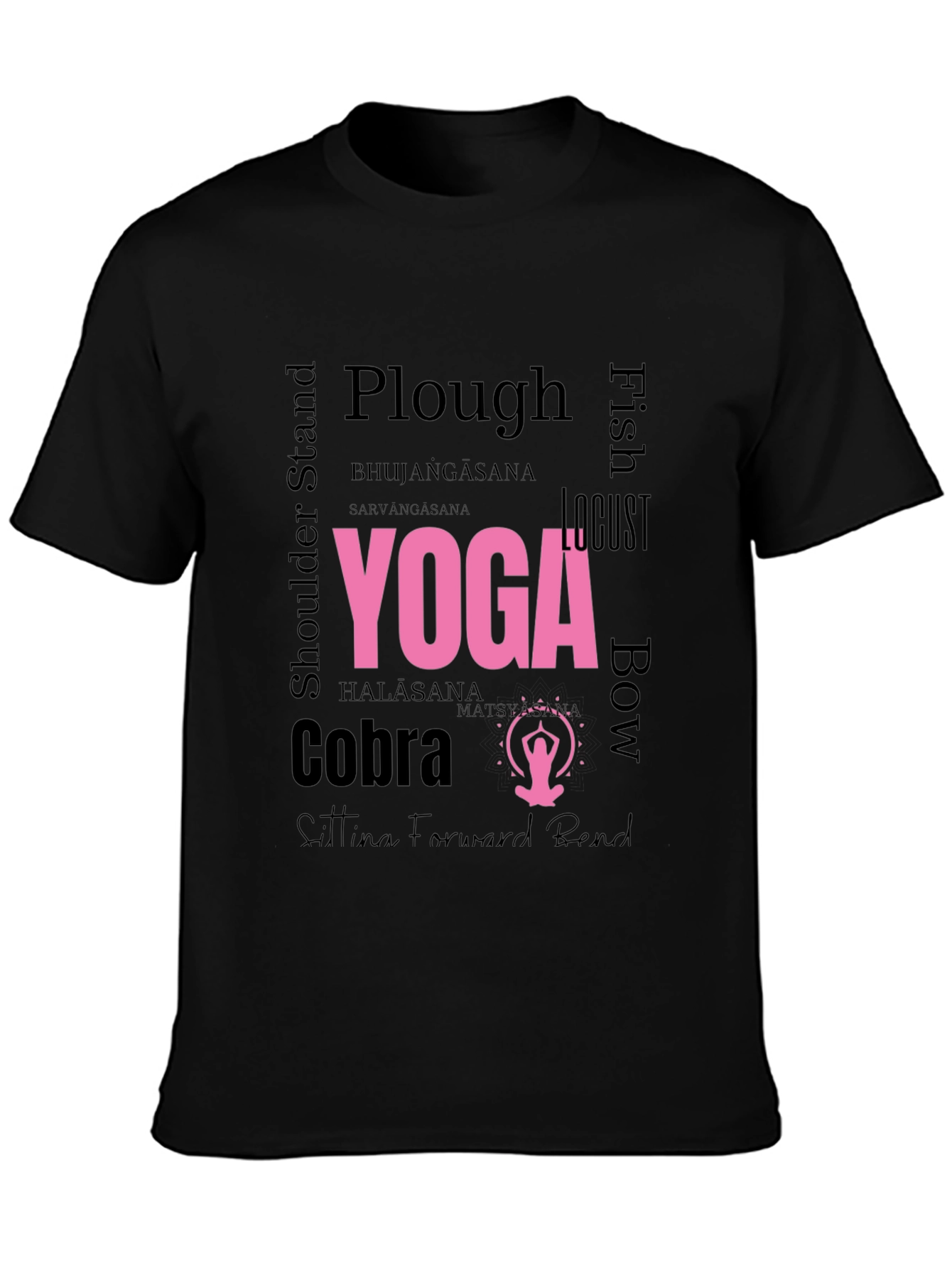 Yoga Asana Word Art T-Shirt