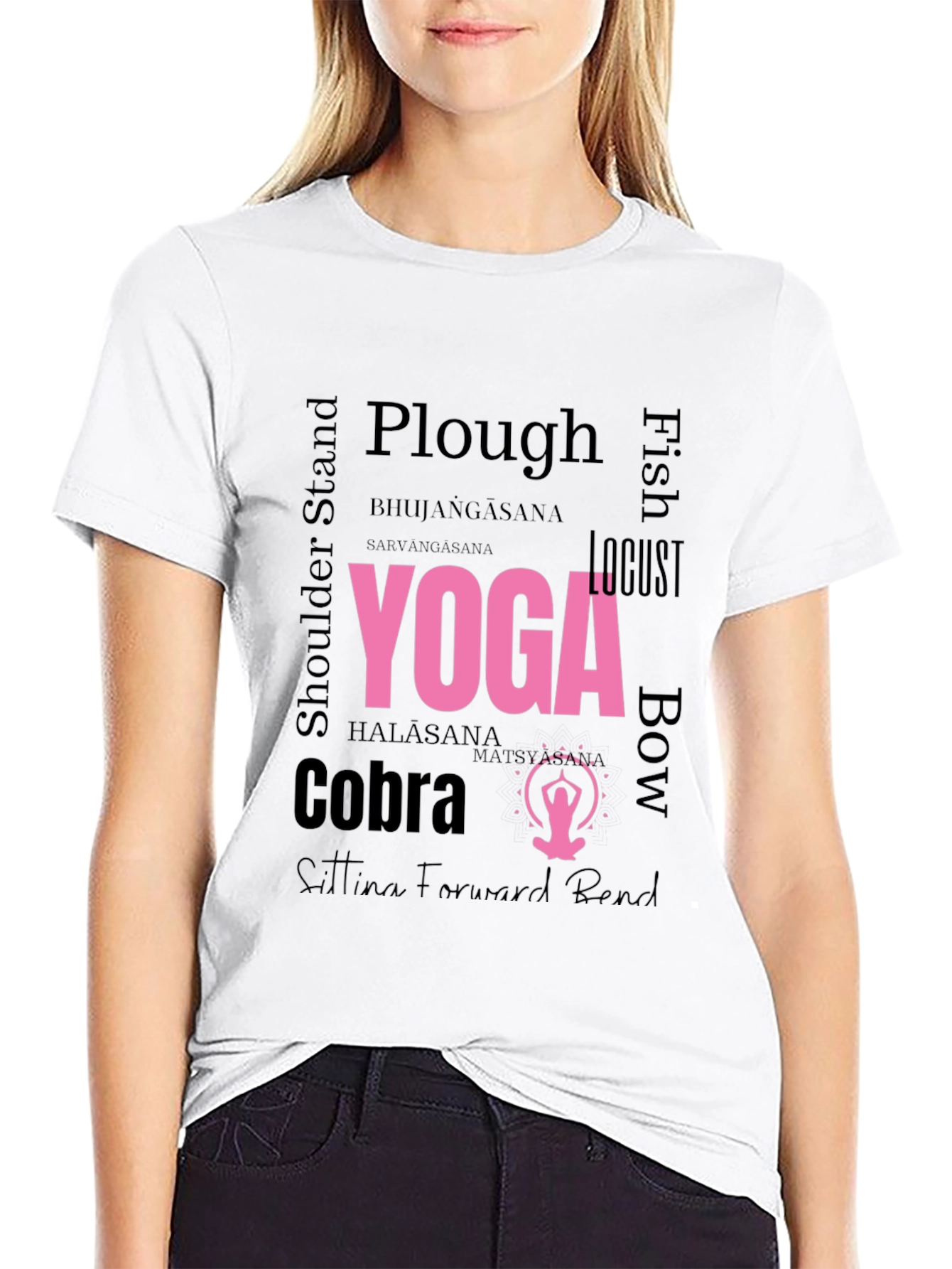 Yoga Asana Word Art T-Shirt