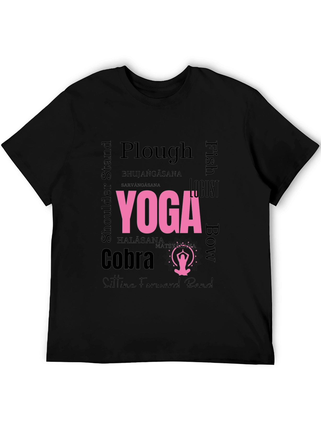 Yoga Asana Word Art T-Shirt