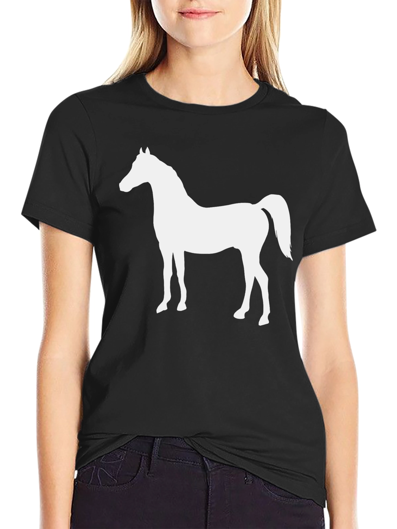 Horse Graphic T-Shirt | Black Cotton Tee
