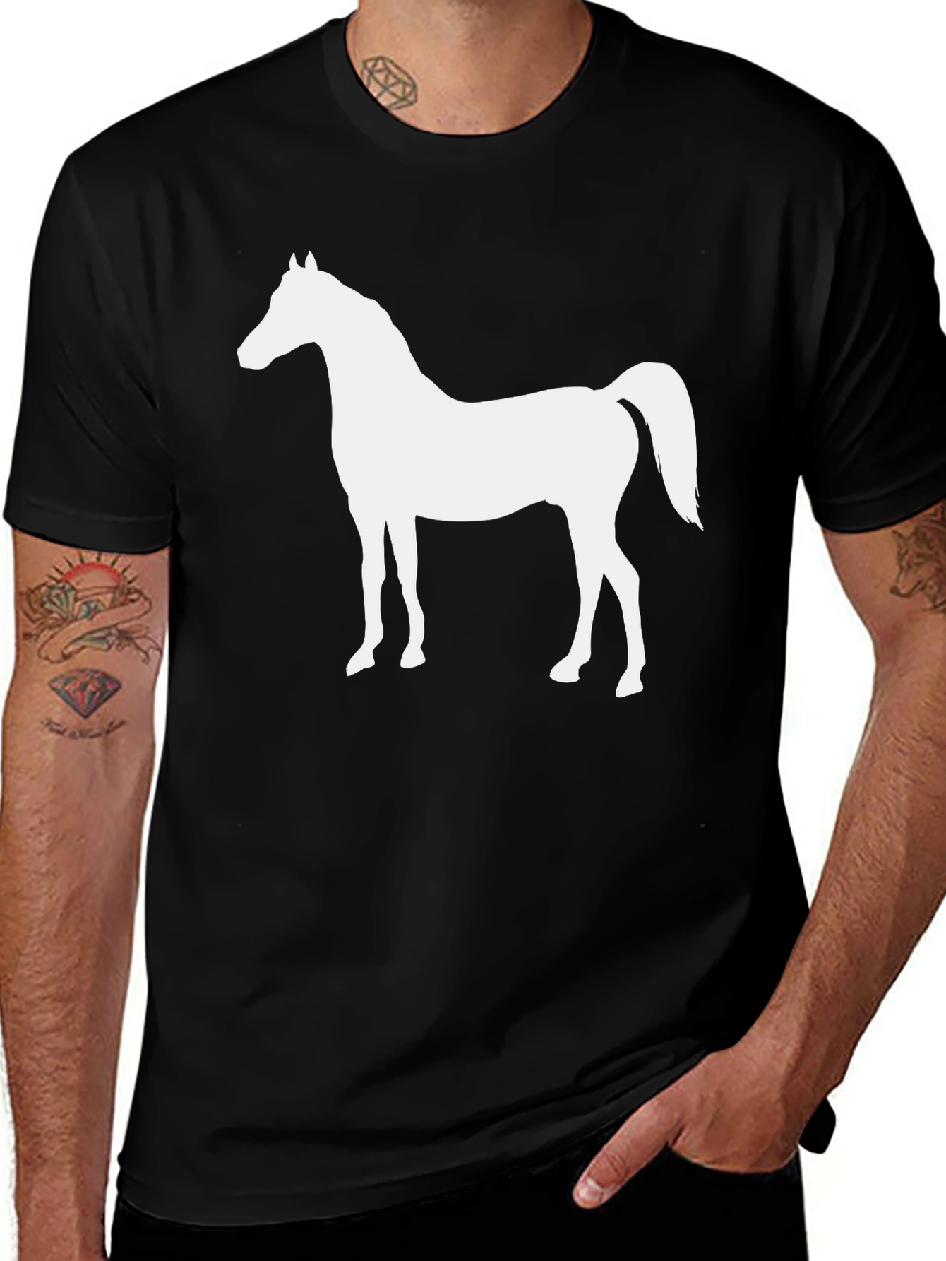 Horse Graphic T-Shirt | Black Cotton Tee