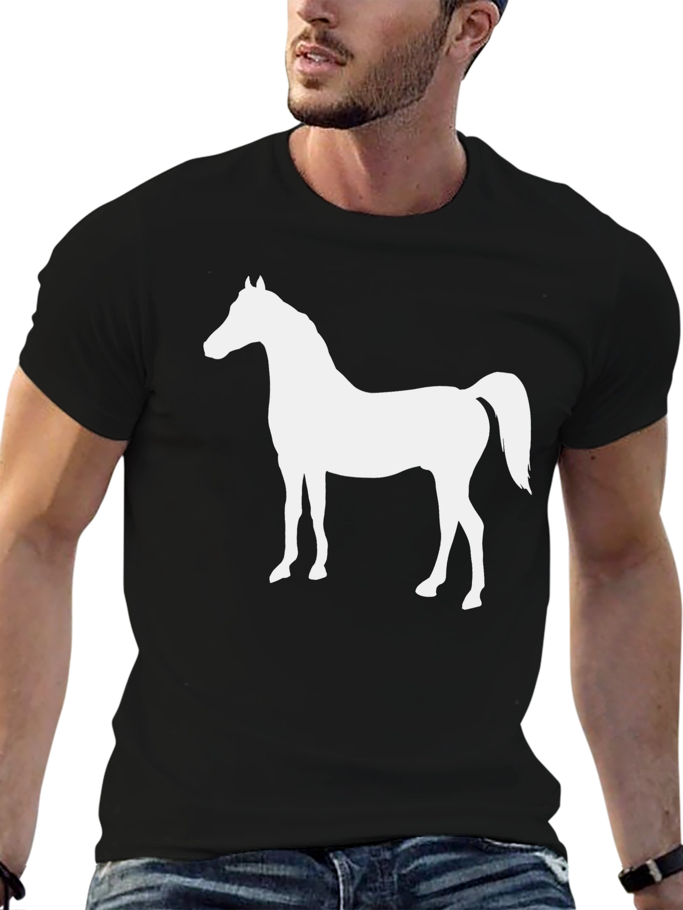 Horse Graphic T-Shirt | Black Cotton Tee