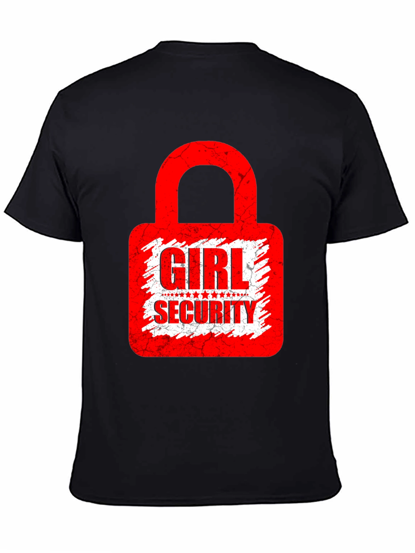 Girl Security Graphic Tee - Black Cotton T-Shirt