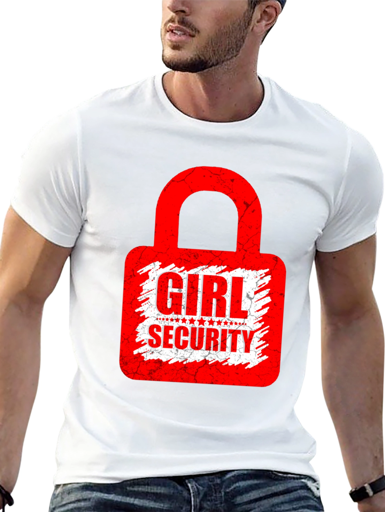 Girl Security Graphic Tee - Black Cotton T-Shirt