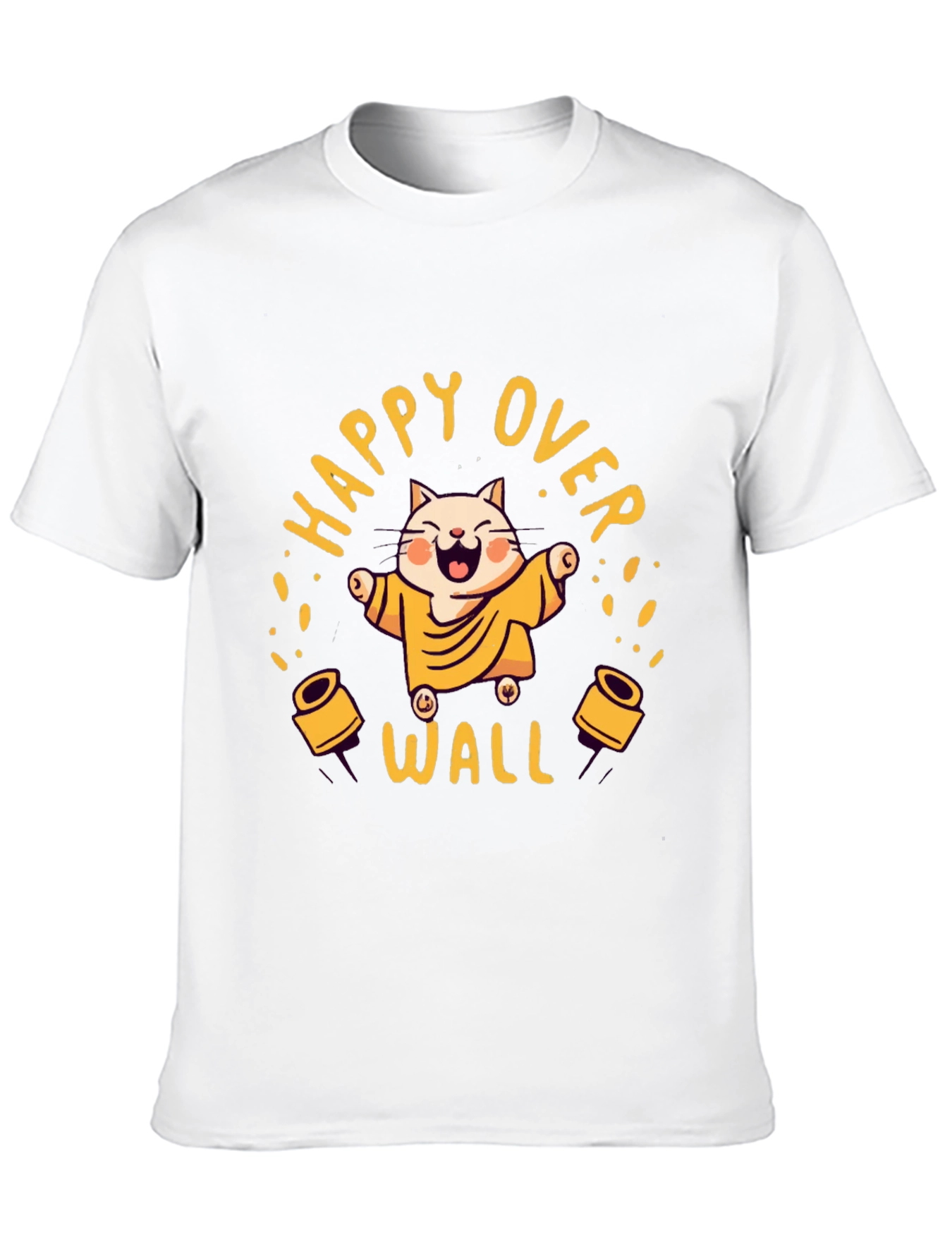 Happy Over Wall Graphic Tee - Black