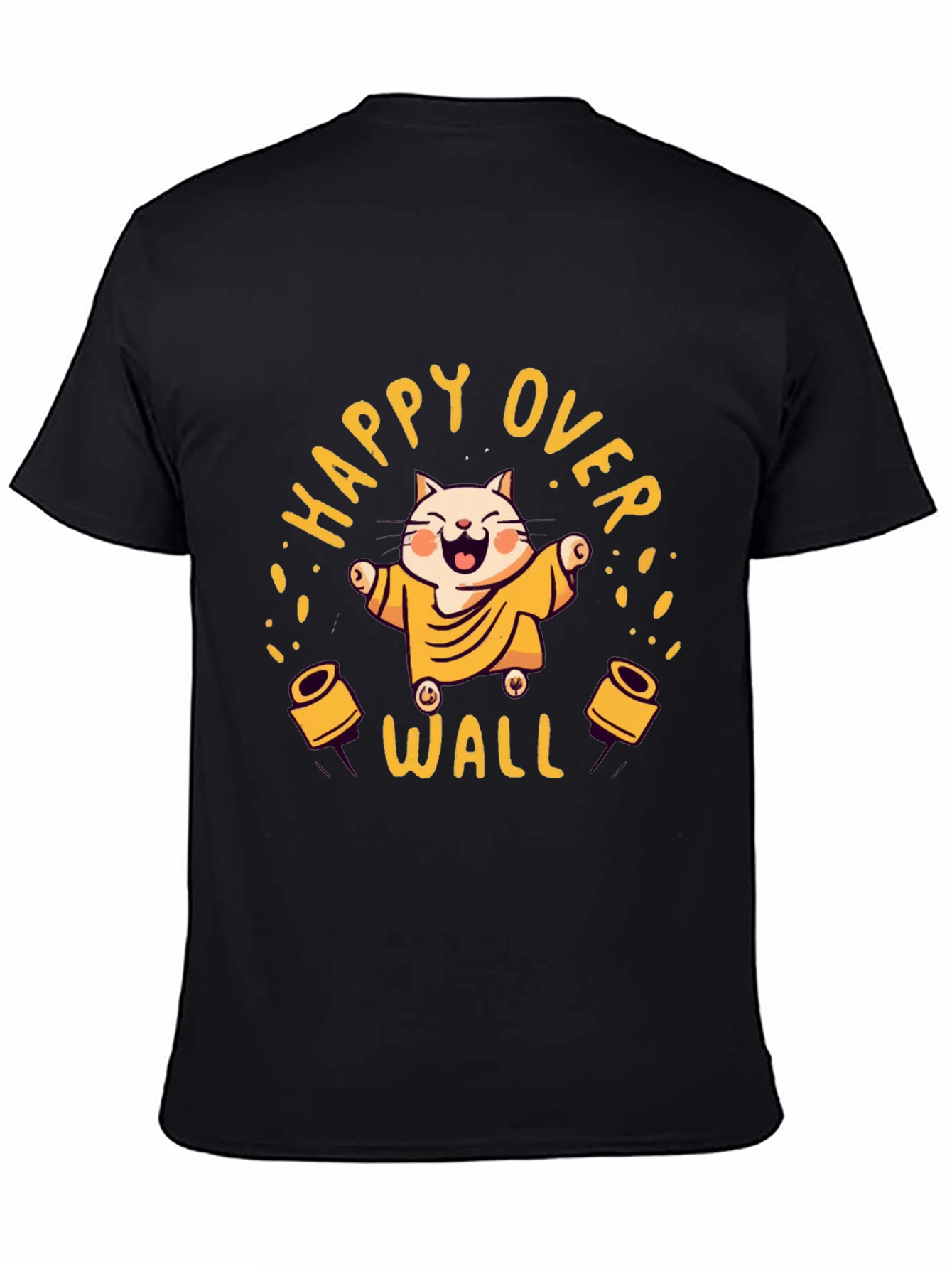 Happy Over Wall Graphic Tee - Black