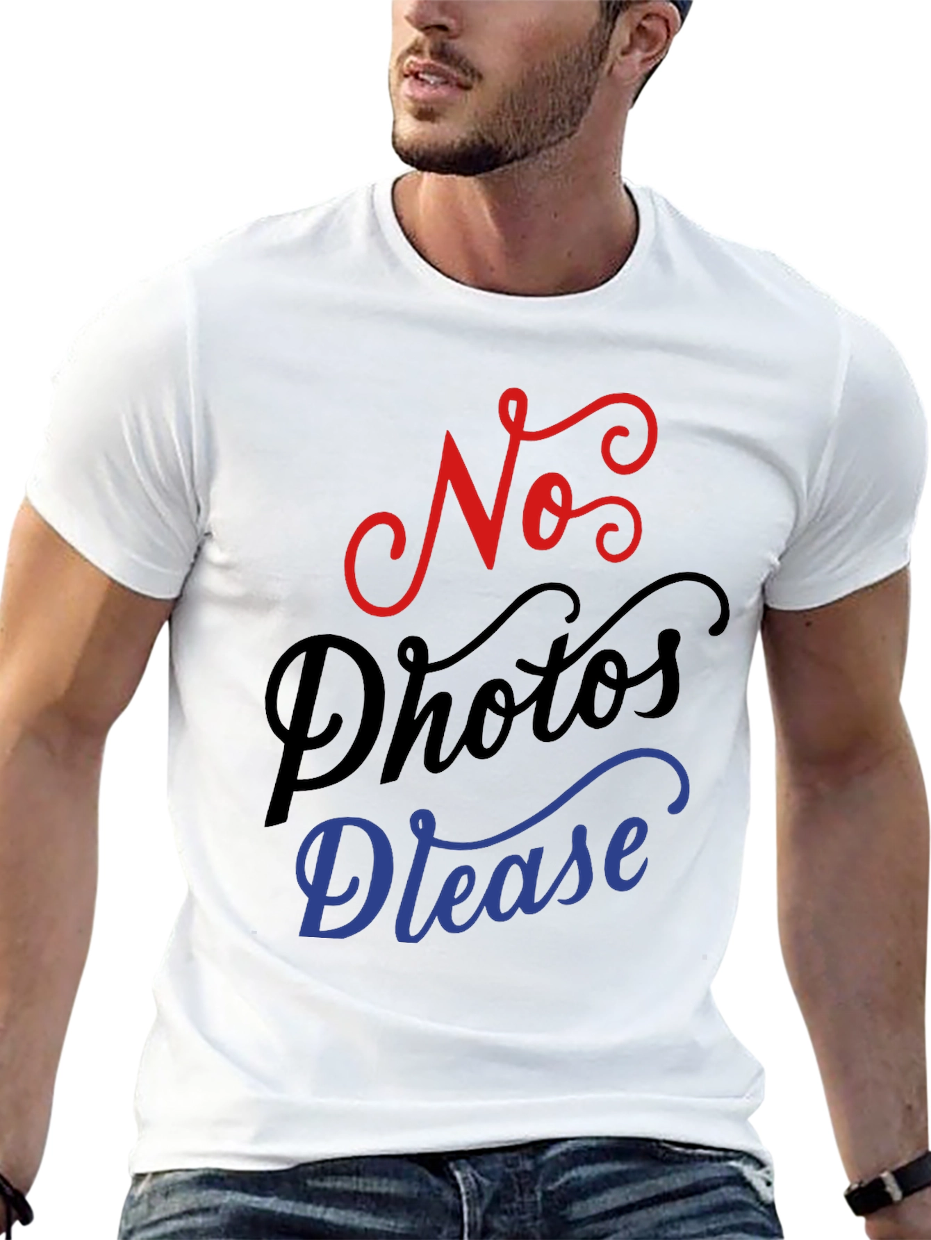 No Photos Please Graphic Tee - Stylish Unisex T-Shirt