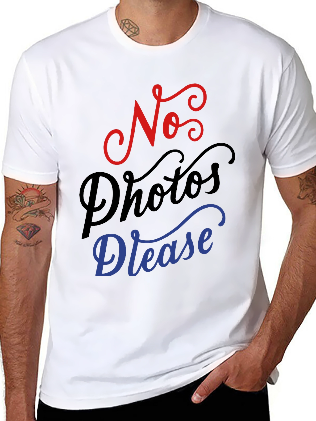 No Photos Please Graphic Tee - Stylish Unisex T-Shirt