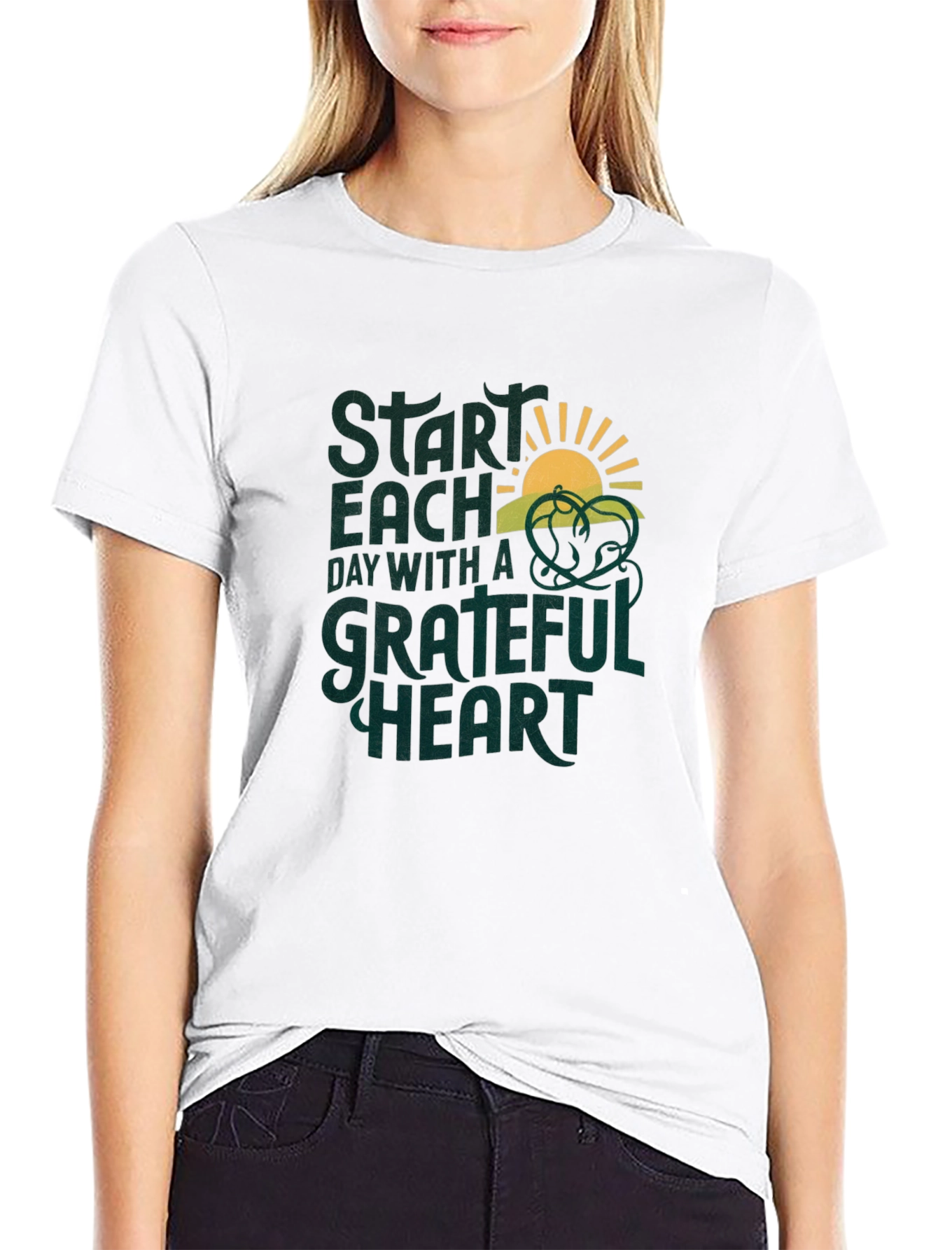 Grateful Heart Graphic Tee - Inspirational Comfort