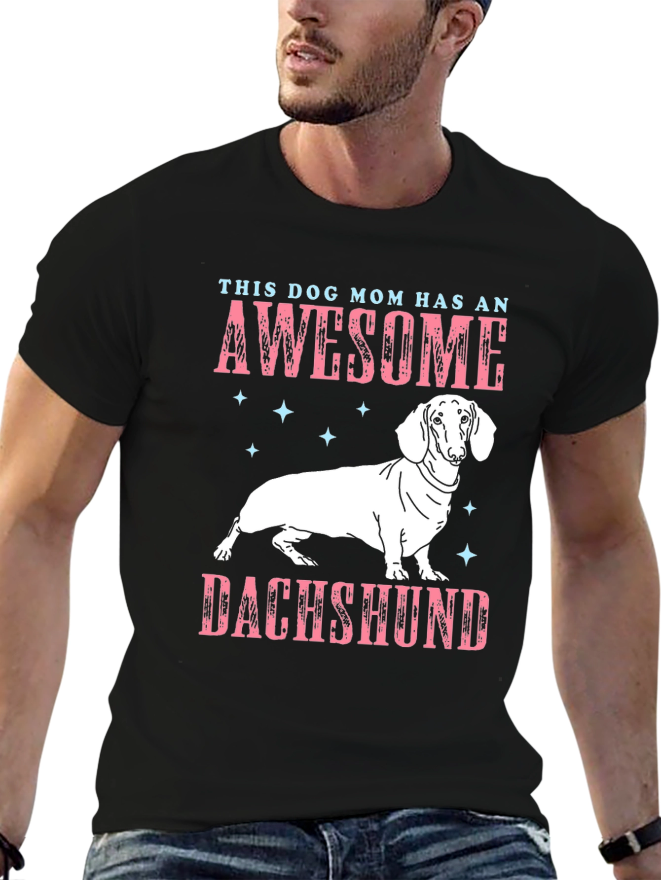 Awesome Dachshund Dog Mom Graphic Tee