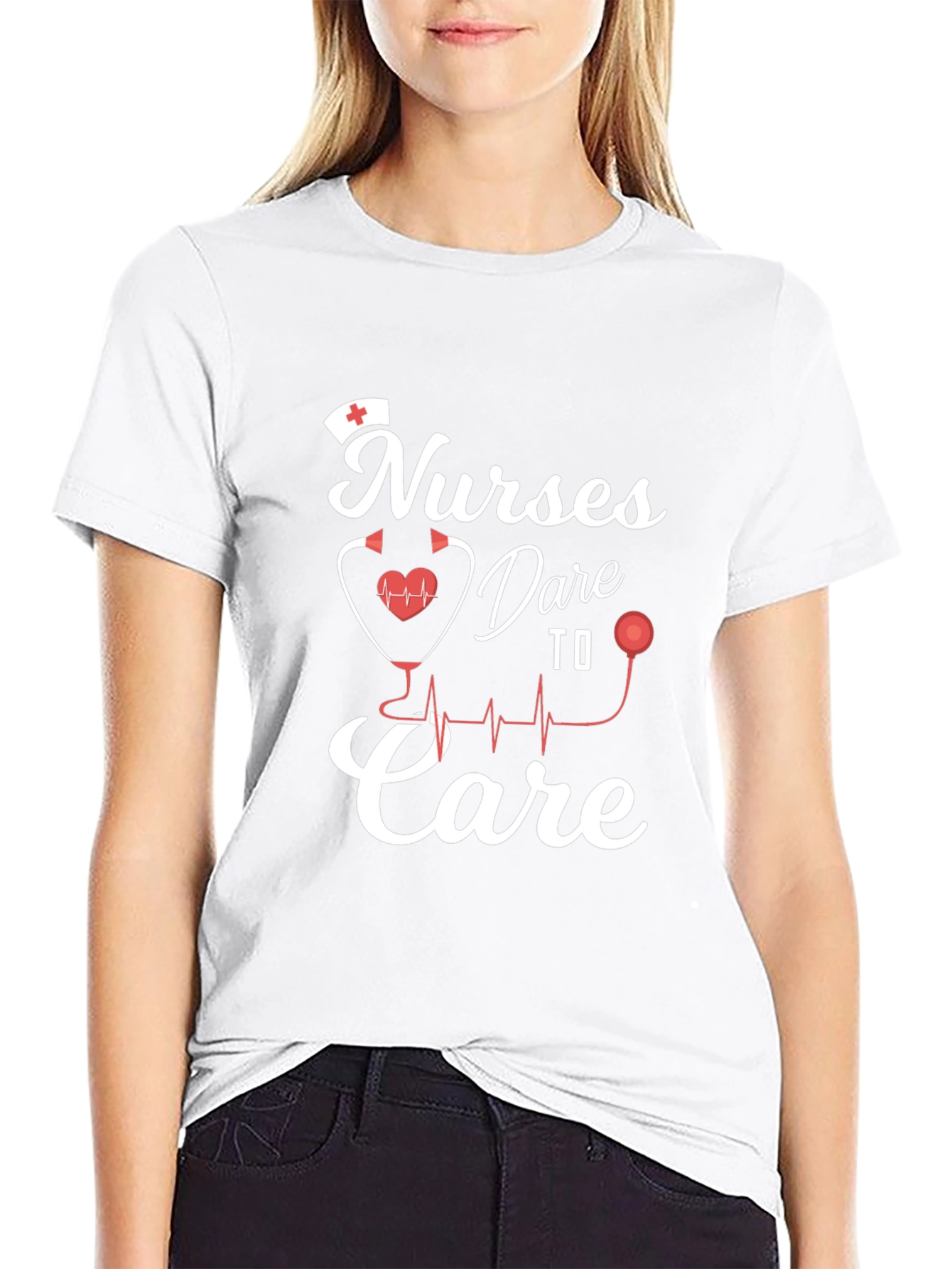 Nurses Dare to Care Black T-Shirt