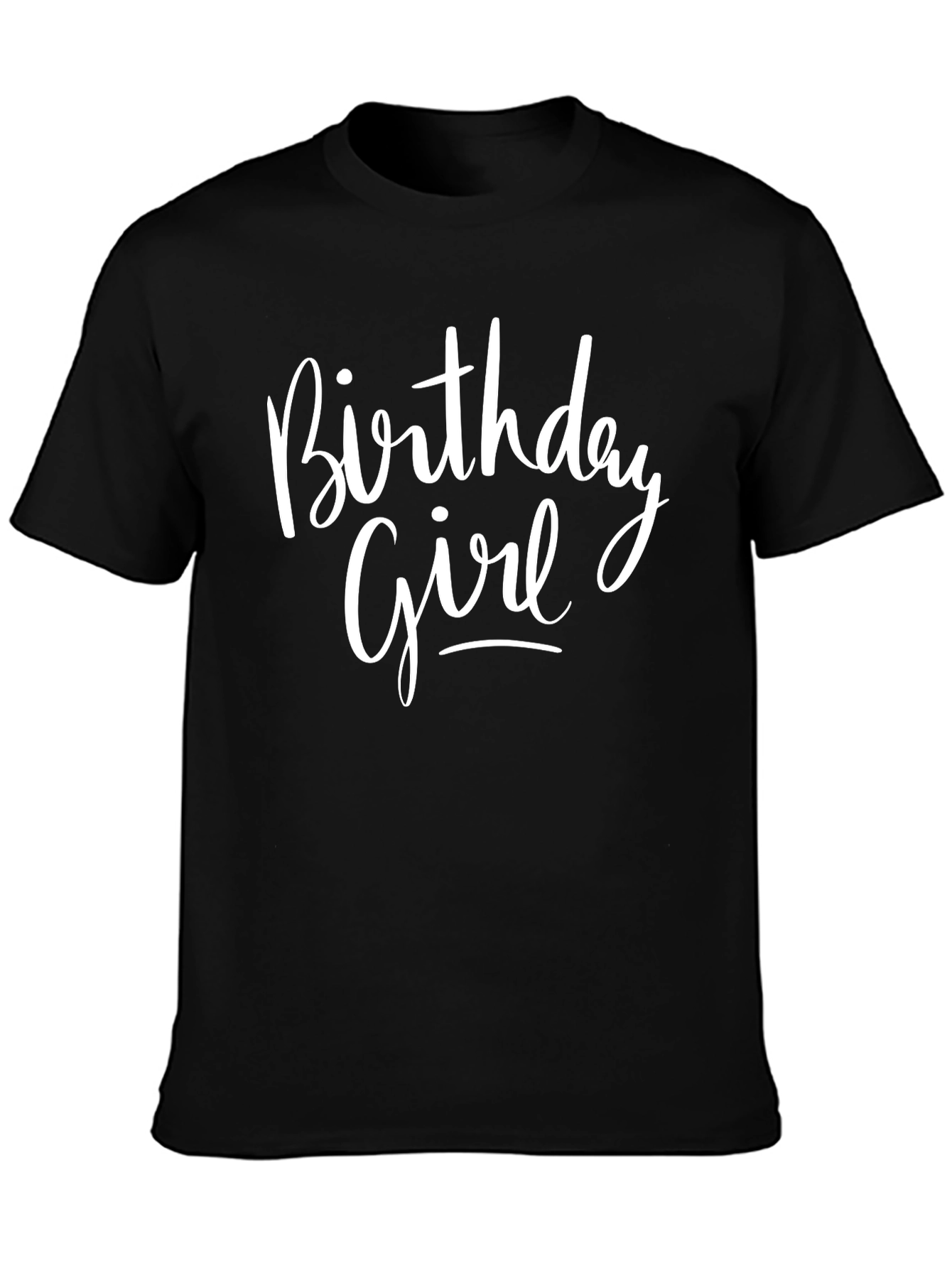 Birthday Girl Graphic Tee - Black Casual Top