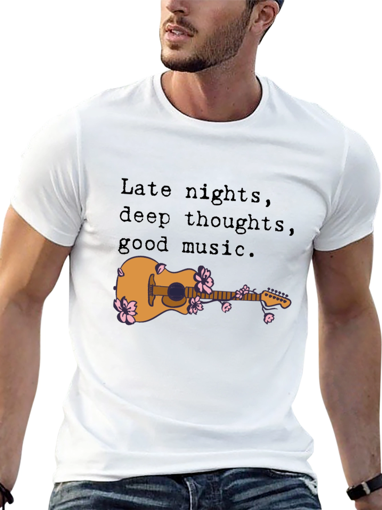 Late Nights Guitar Graphic Tee