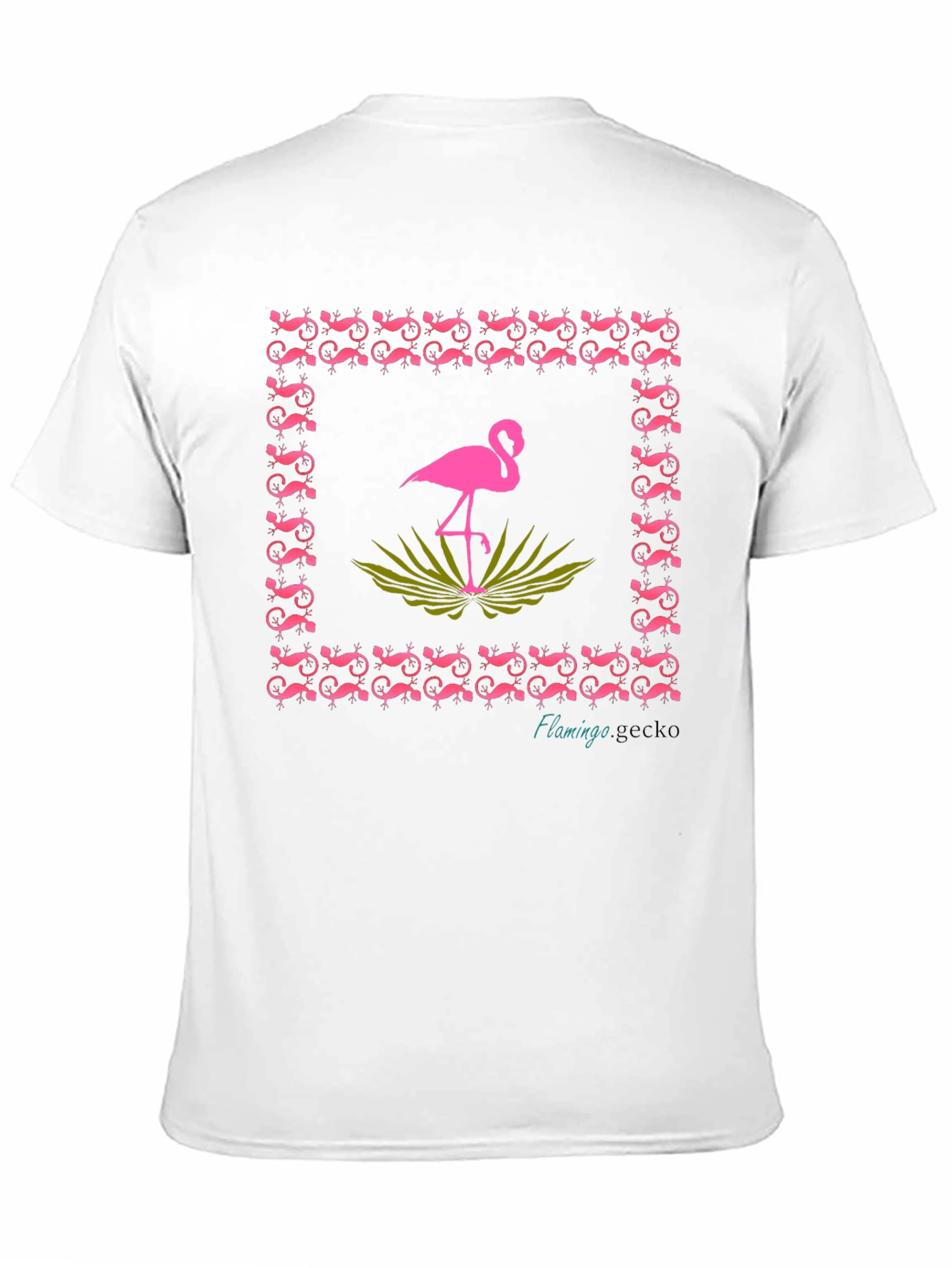 Flamingo Gecko Graphic Tee - Stylish Black Cotton T-Shirt