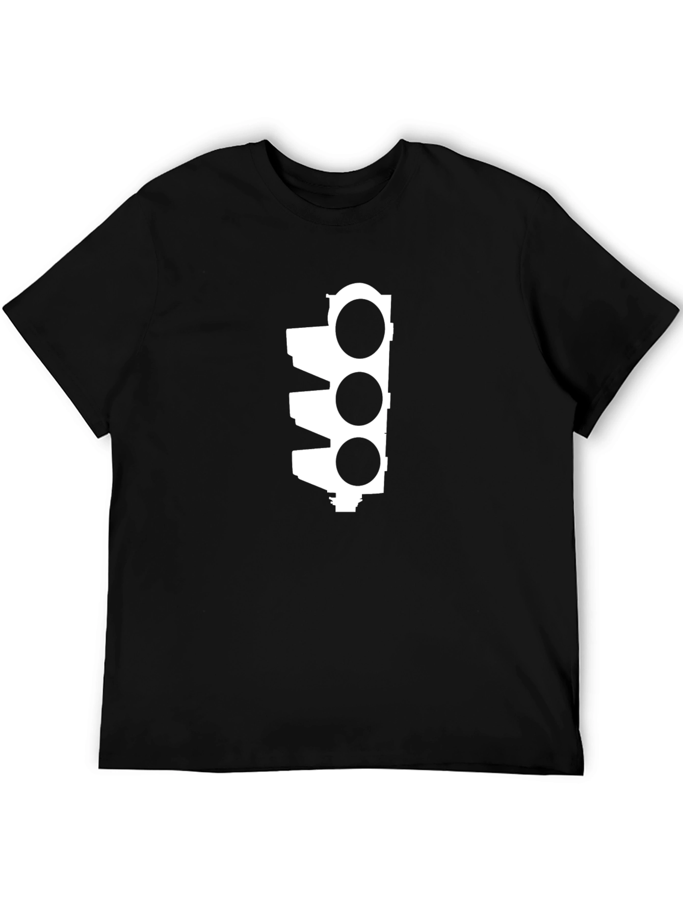 Traffic Light Graphic Tee - Black Cotton Blend