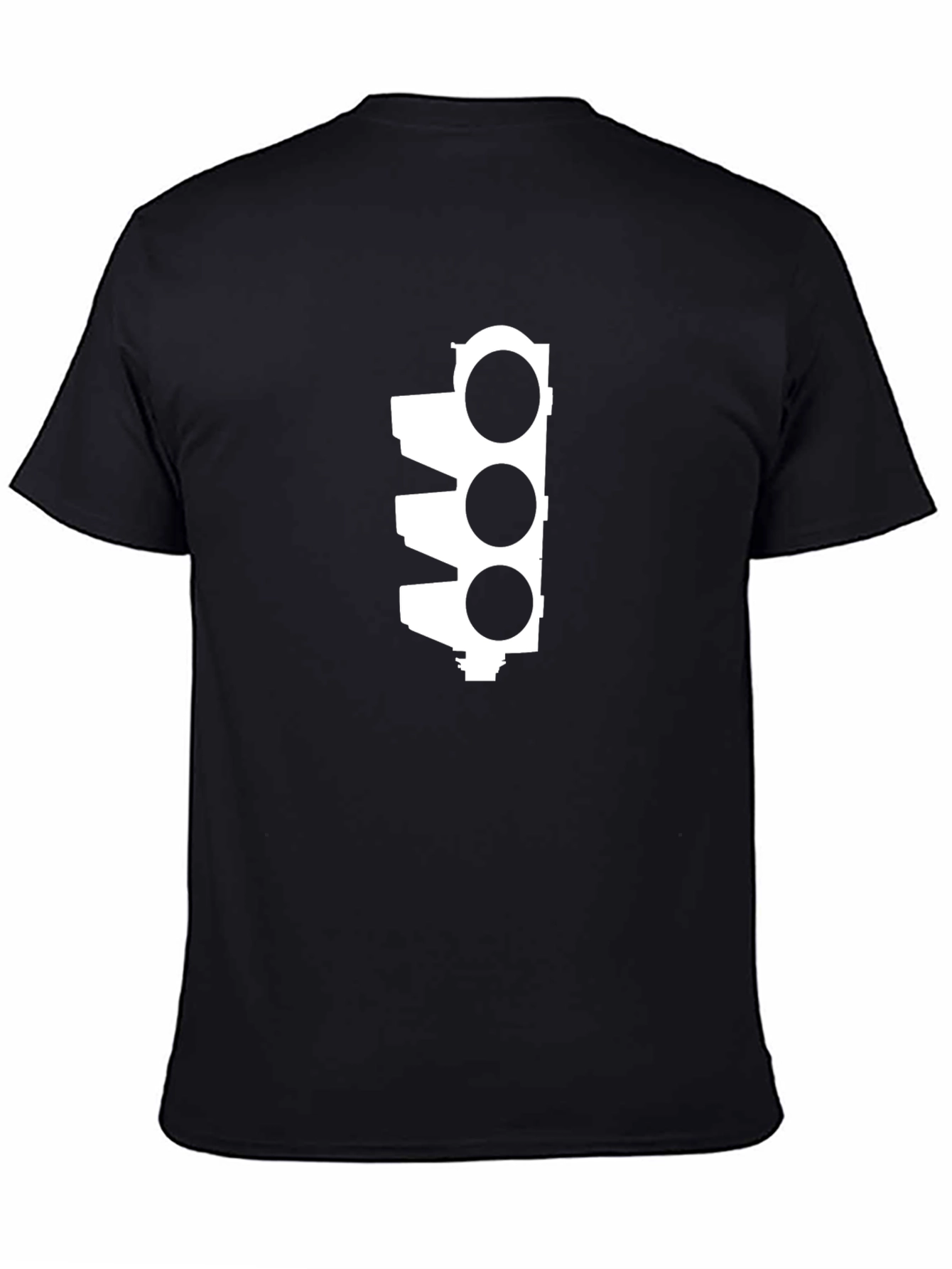 Traffic Light Graphic Tee - Black Cotton Blend