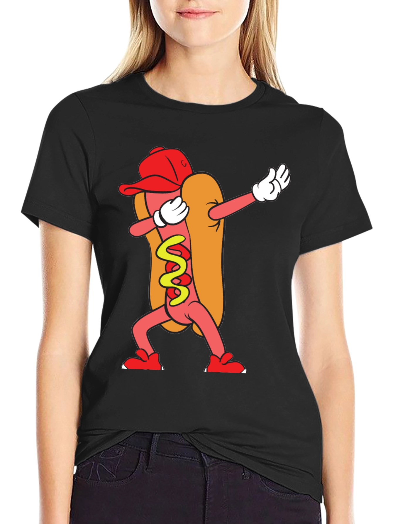 Dabbing Hot Dog Graphic Tee