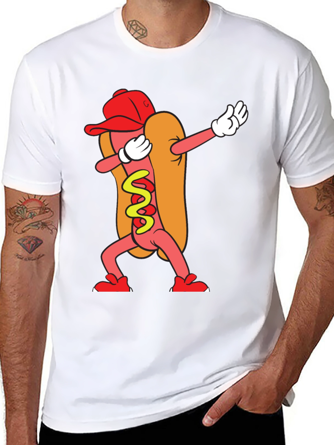 Dabbing Hot Dog Graphic Tee