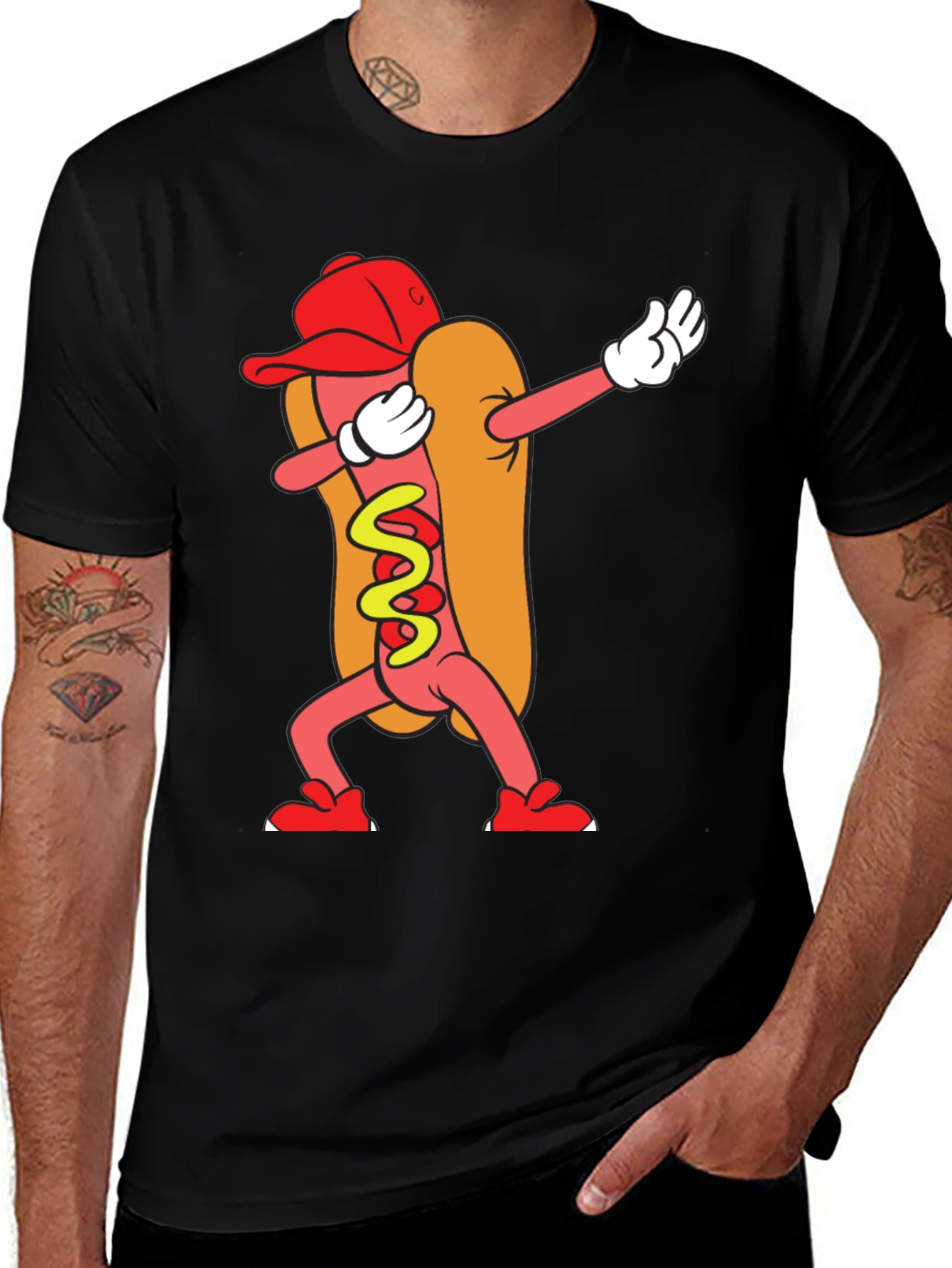 Dabbing Hot Dog Graphic Tee