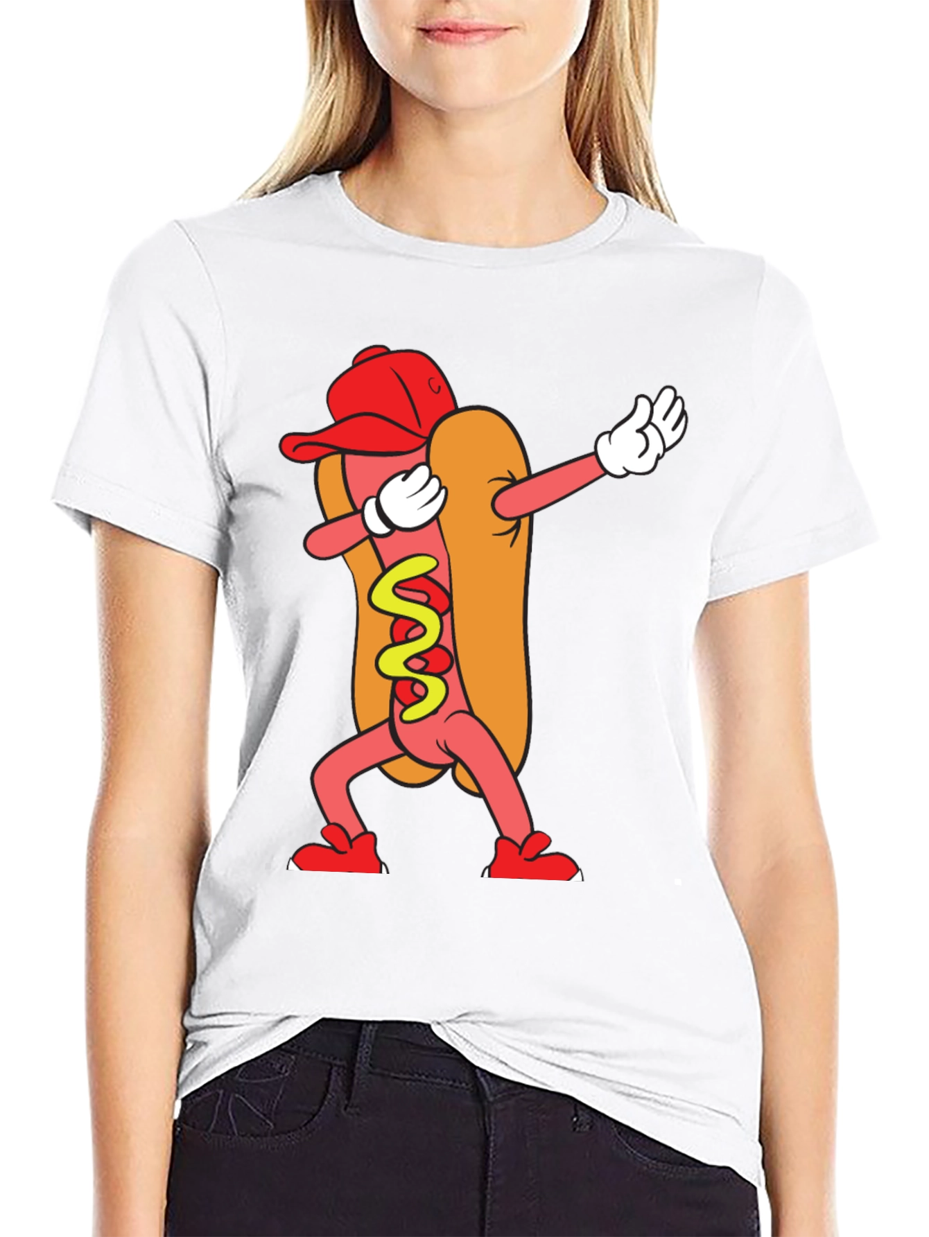 Dabbing Hot Dog Graphic Tee