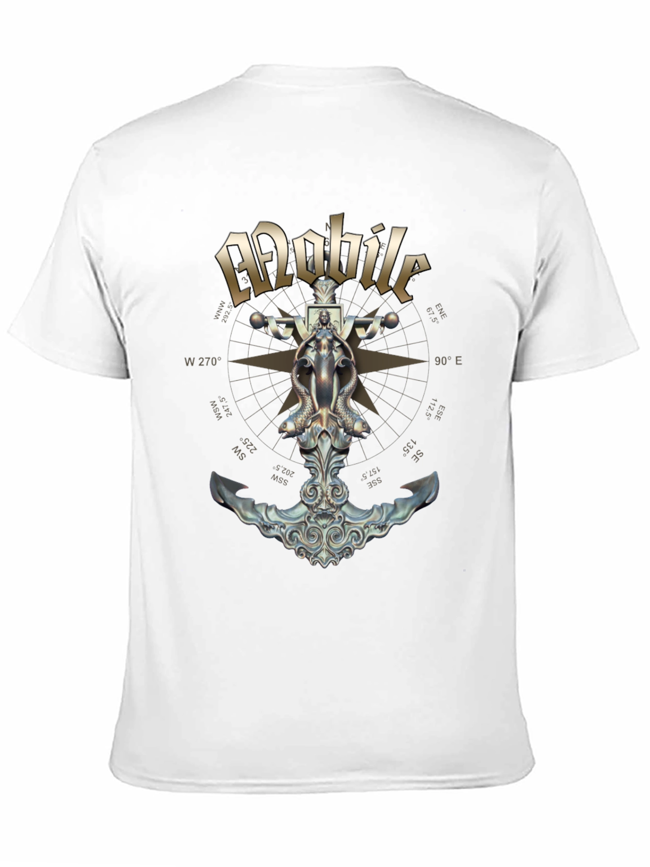 Mobile Anchor Compass Black T-Shirt